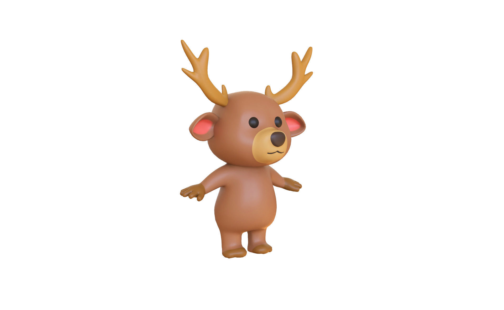 High-Quality 3D Cartoon Deer Low-poly 3D model_4