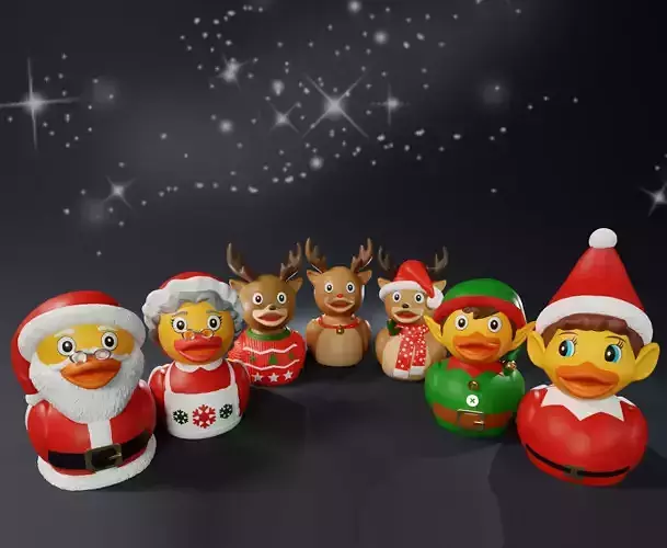 Christmas Themed Rubber Duck Pack 3D print model