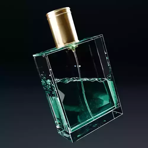 Perfume bottle turquoise 3D model Advertising