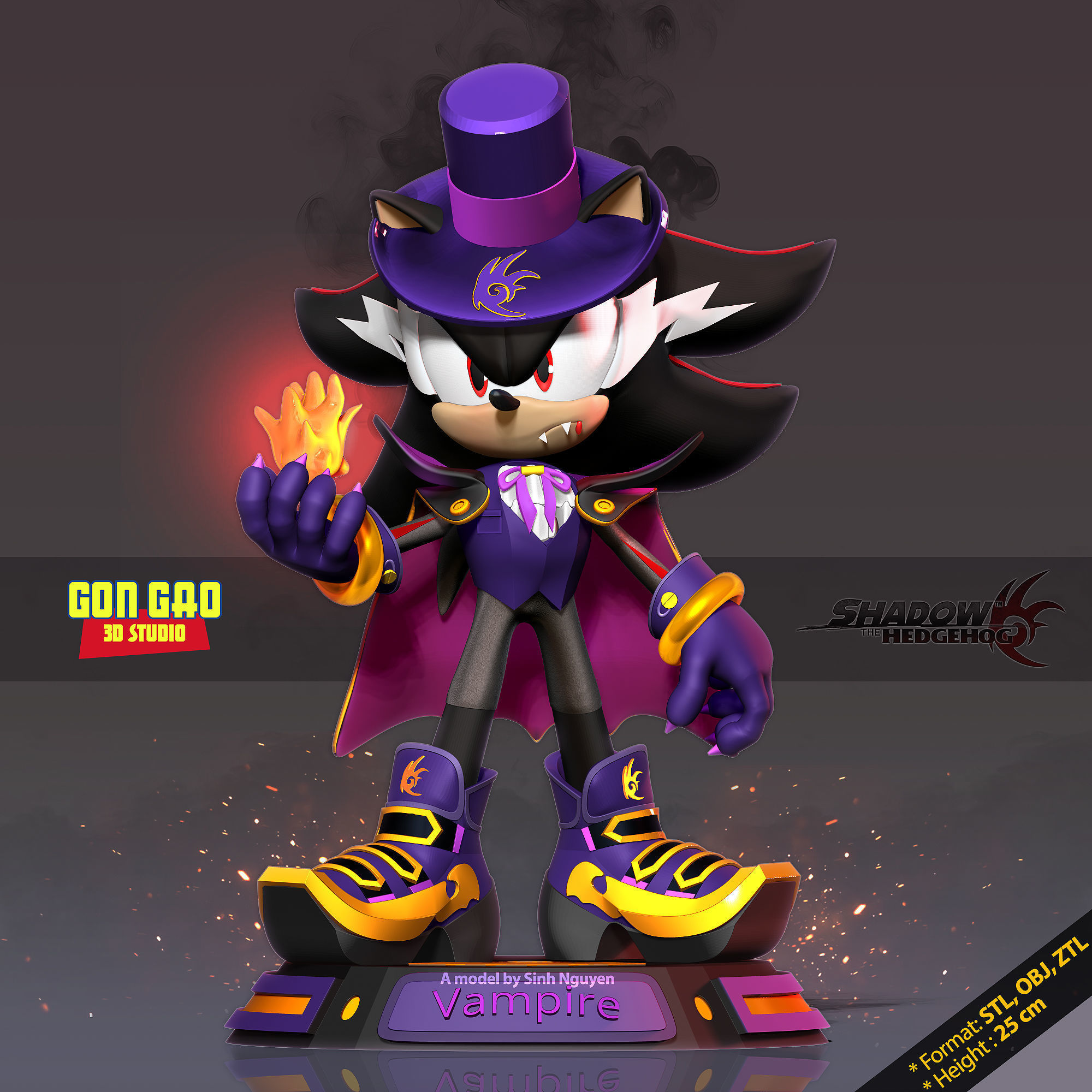 Vampire Shadows the hedgehog 3D print model_21