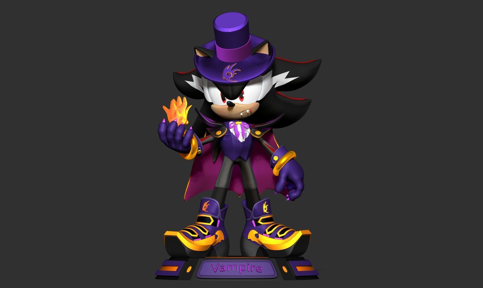 Vampire Shadows the hedgehog 3D print model_9