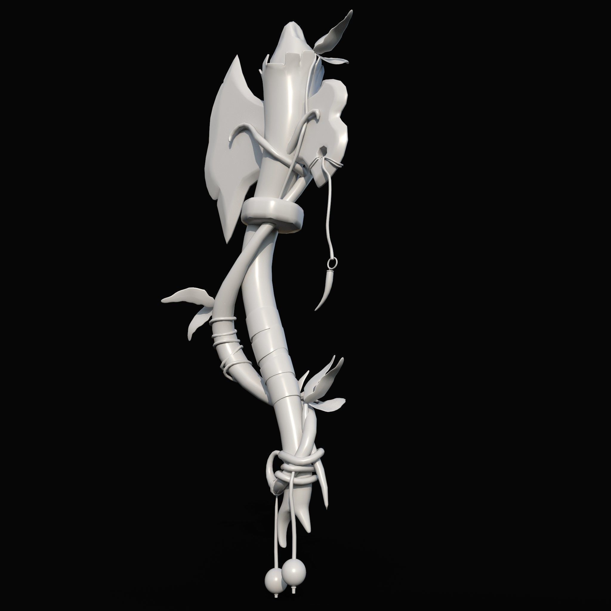 stylized 3D axe Low-poly 3D model_15