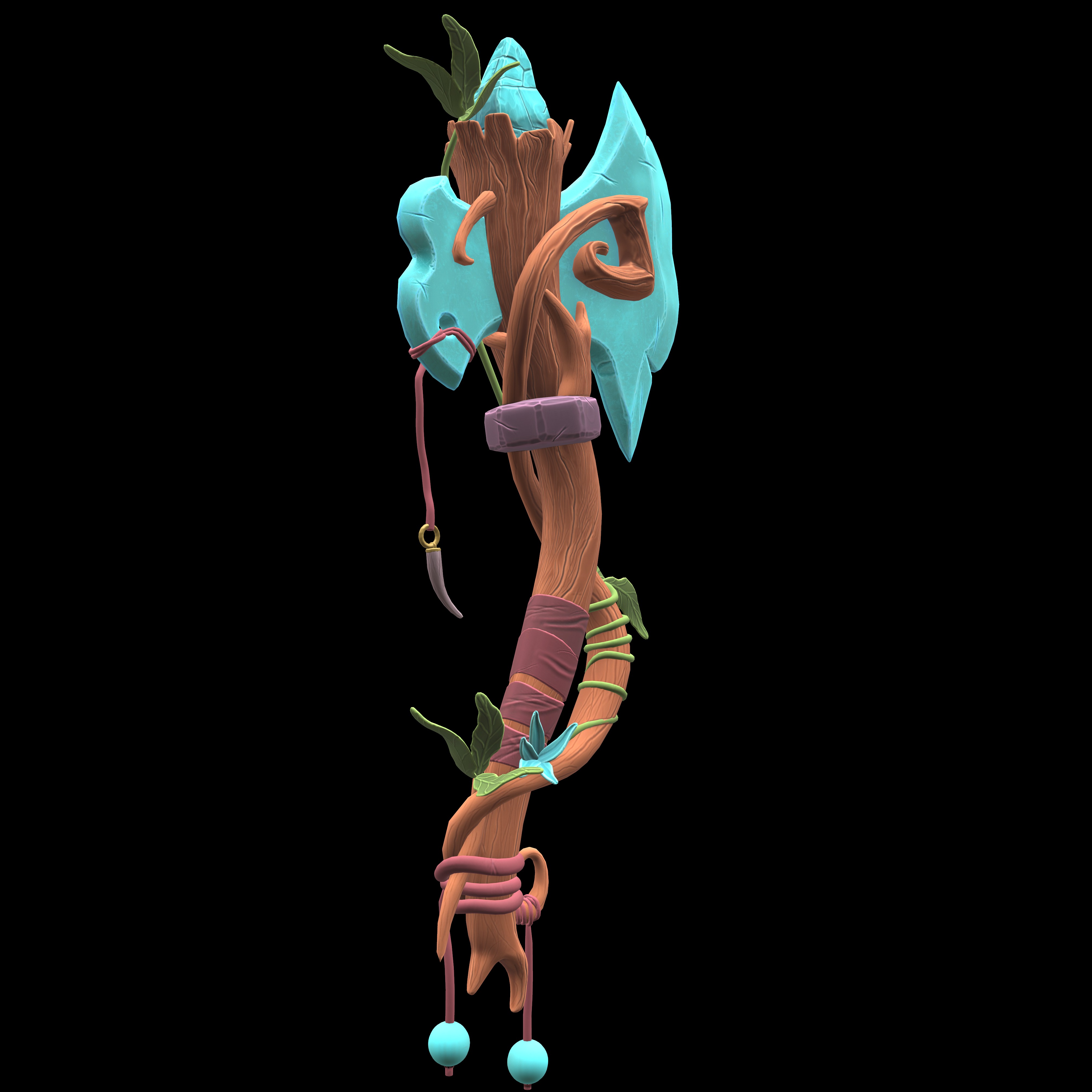 stylized 3D axe Low-poly 3D model_4