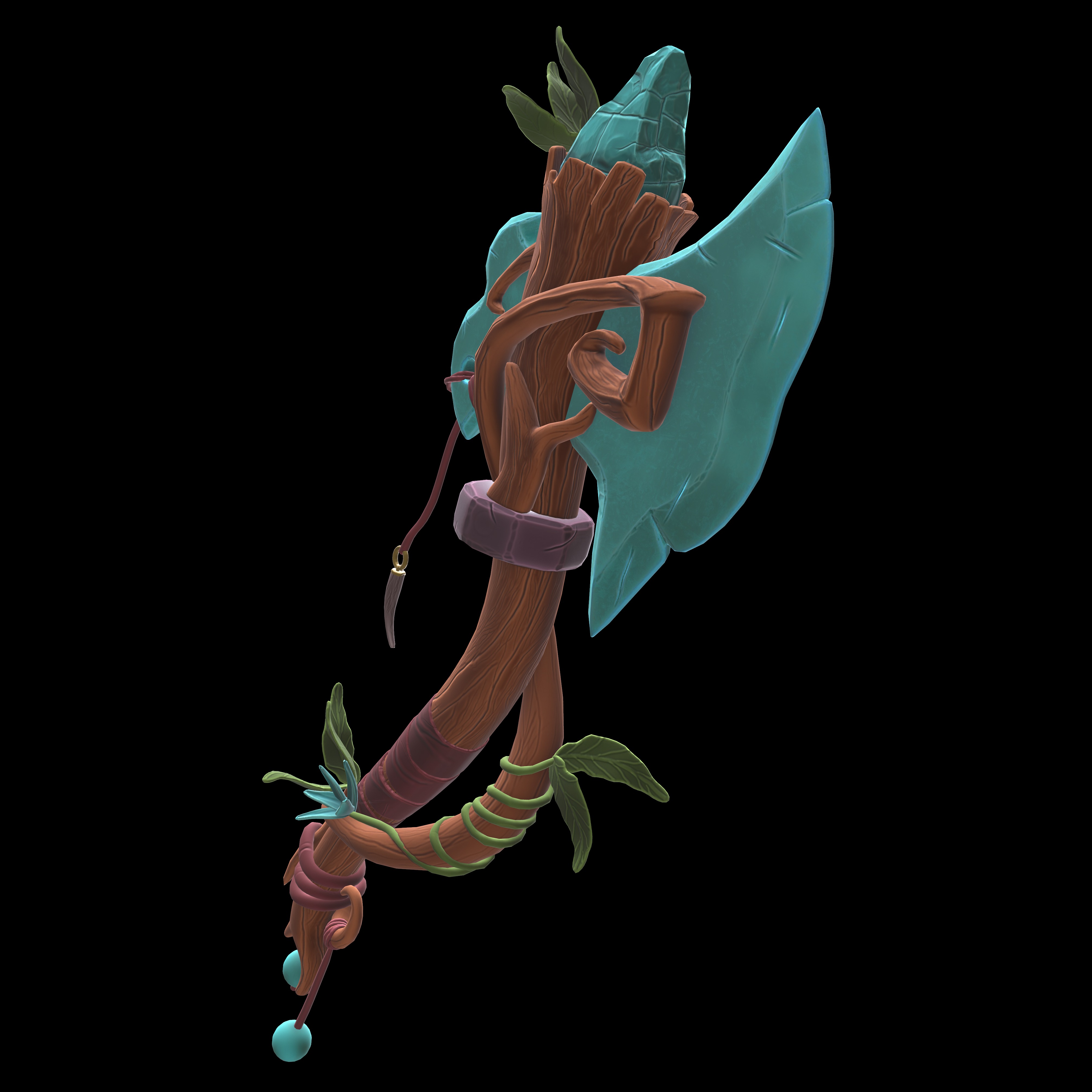 stylized 3D axe Low-poly 3D model_10