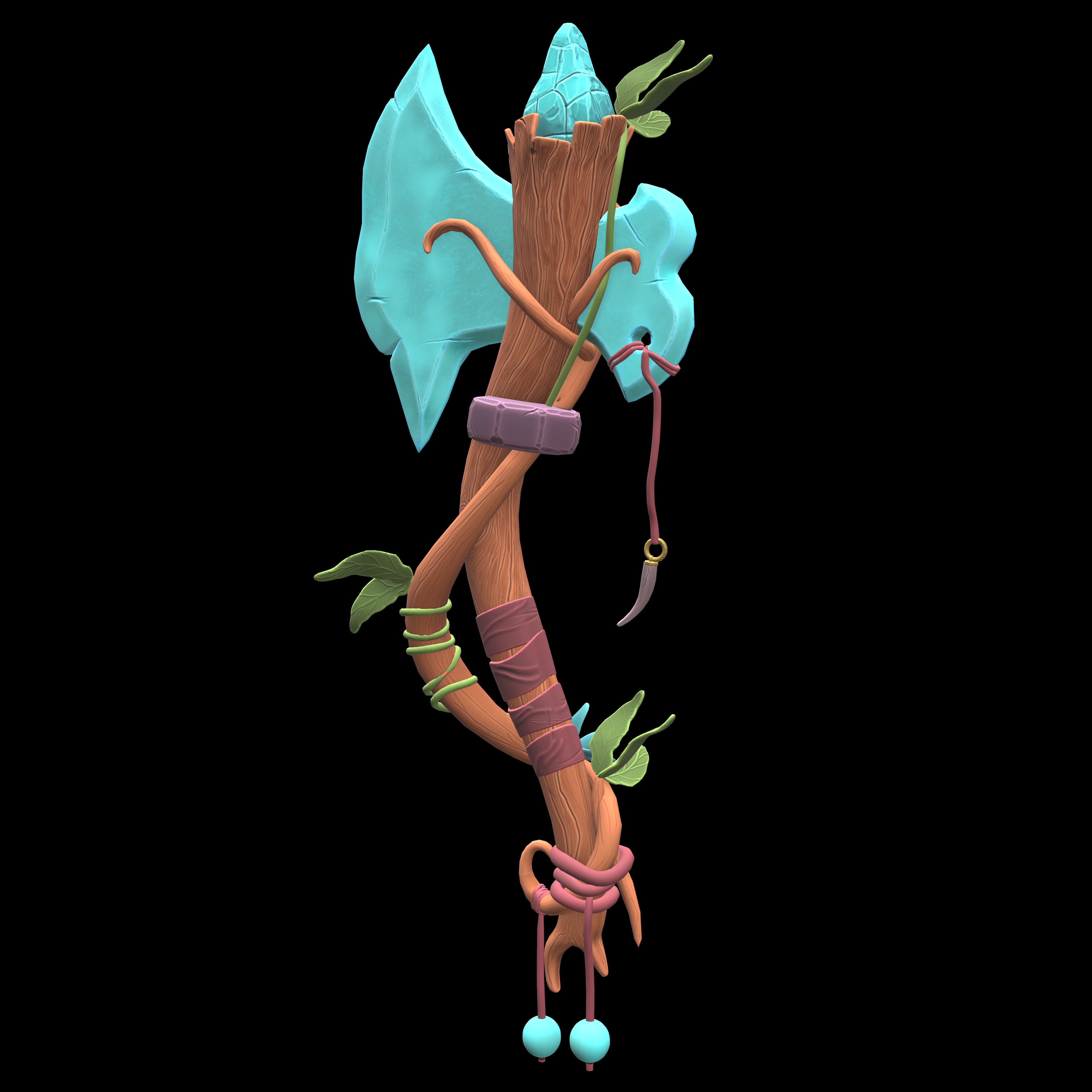 stylized 3D axe Low-poly 3D model_5