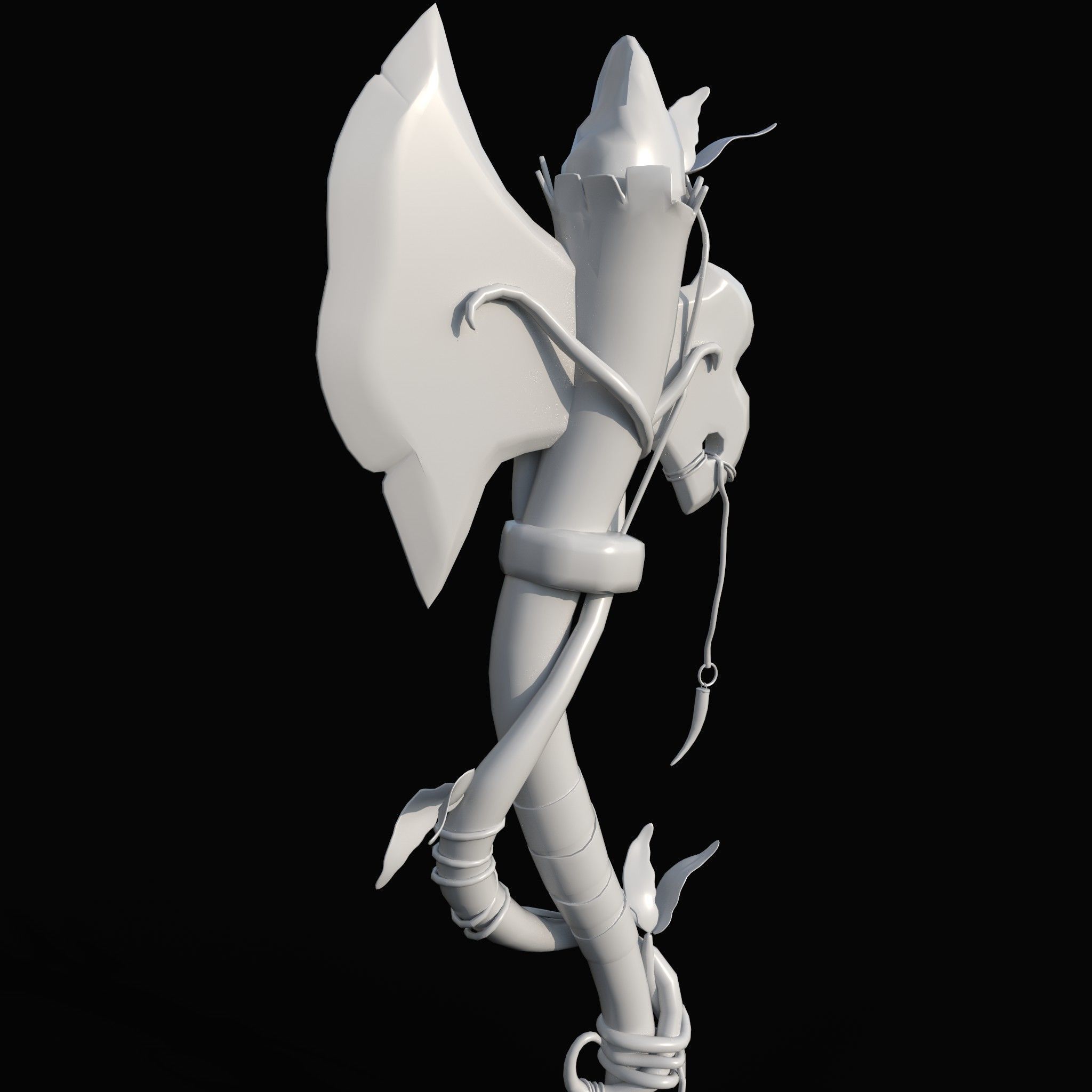 stylized 3D axe Low-poly 3D model_14