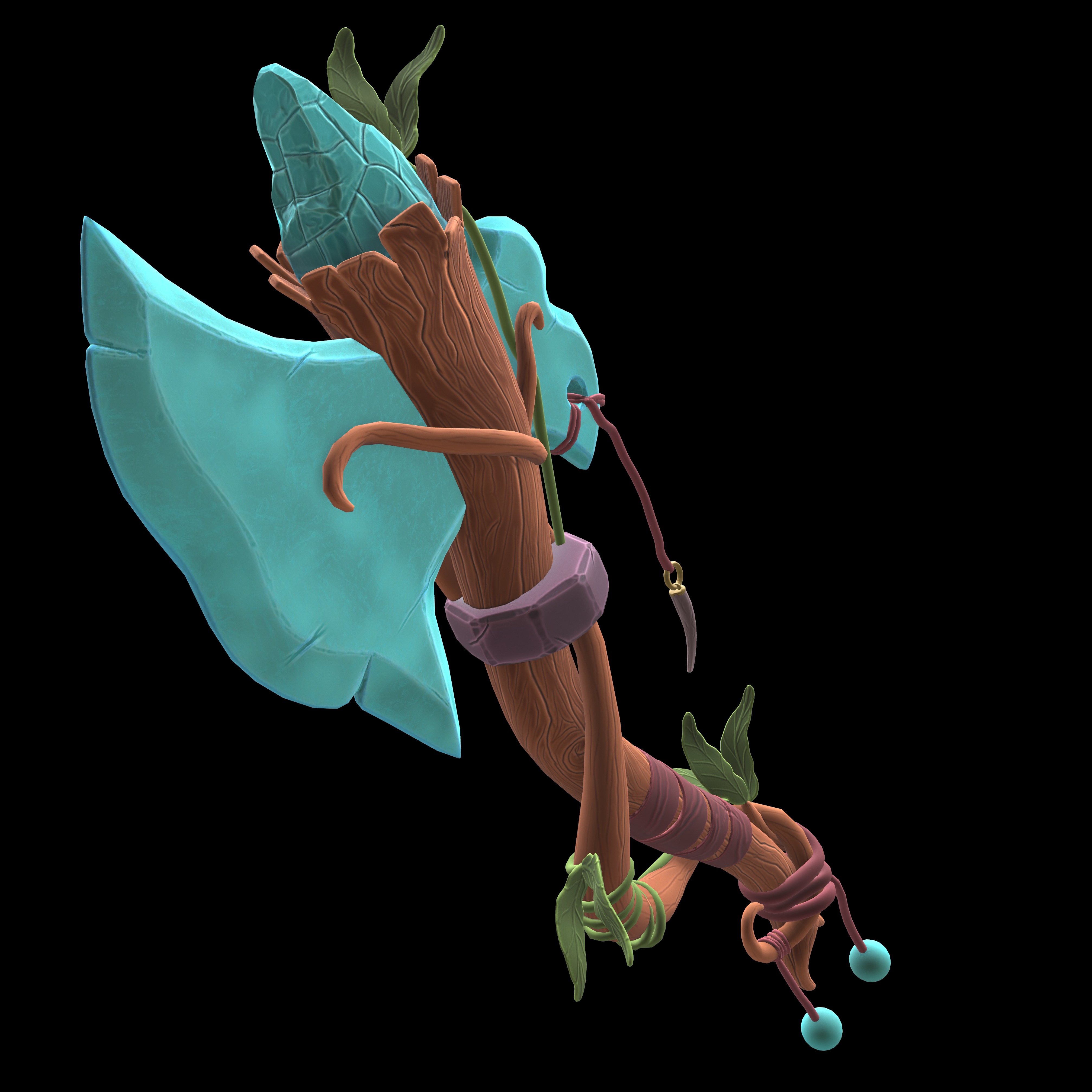 stylized 3D axe Low-poly 3D model_9