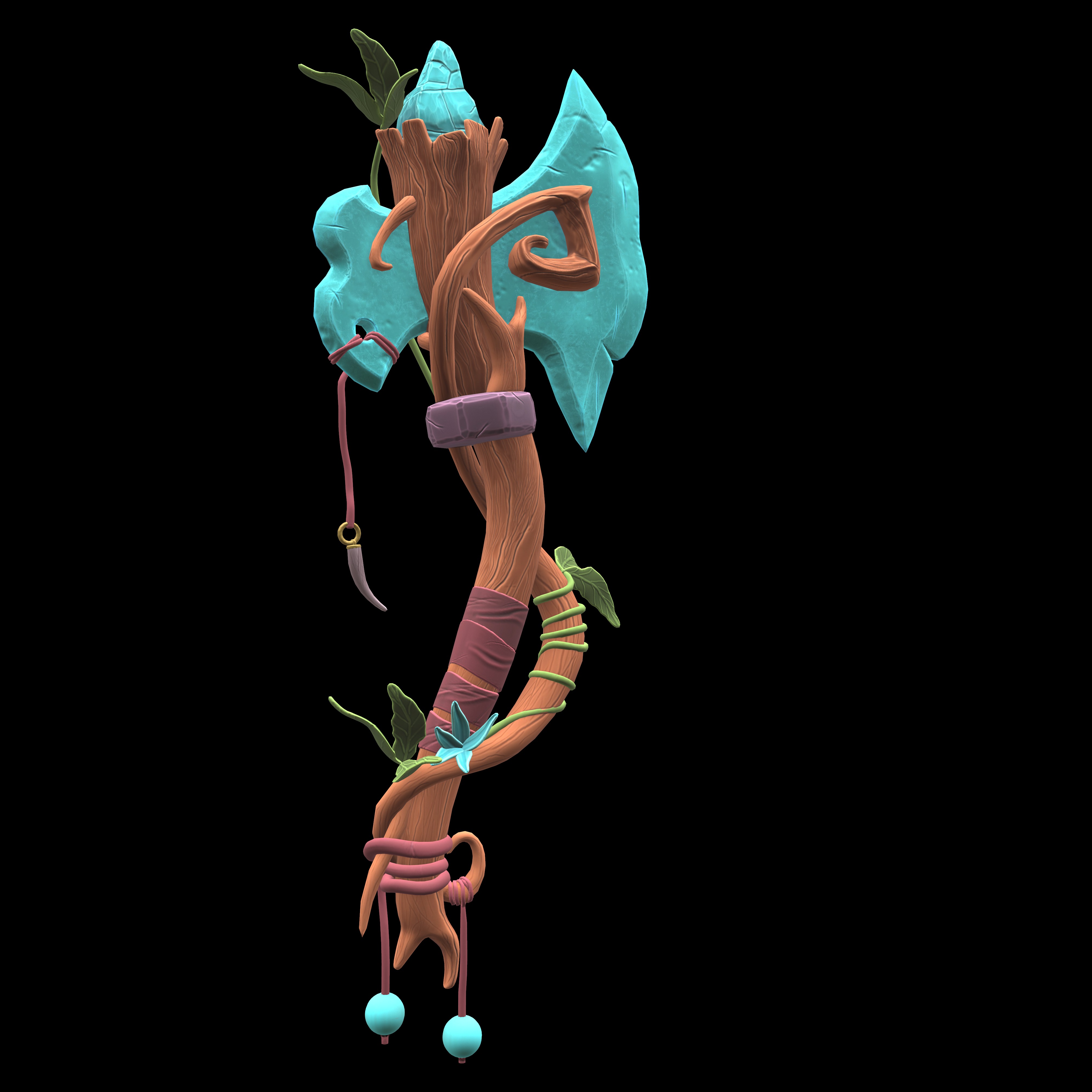 stylized 3D axe Low-poly 3D model_2