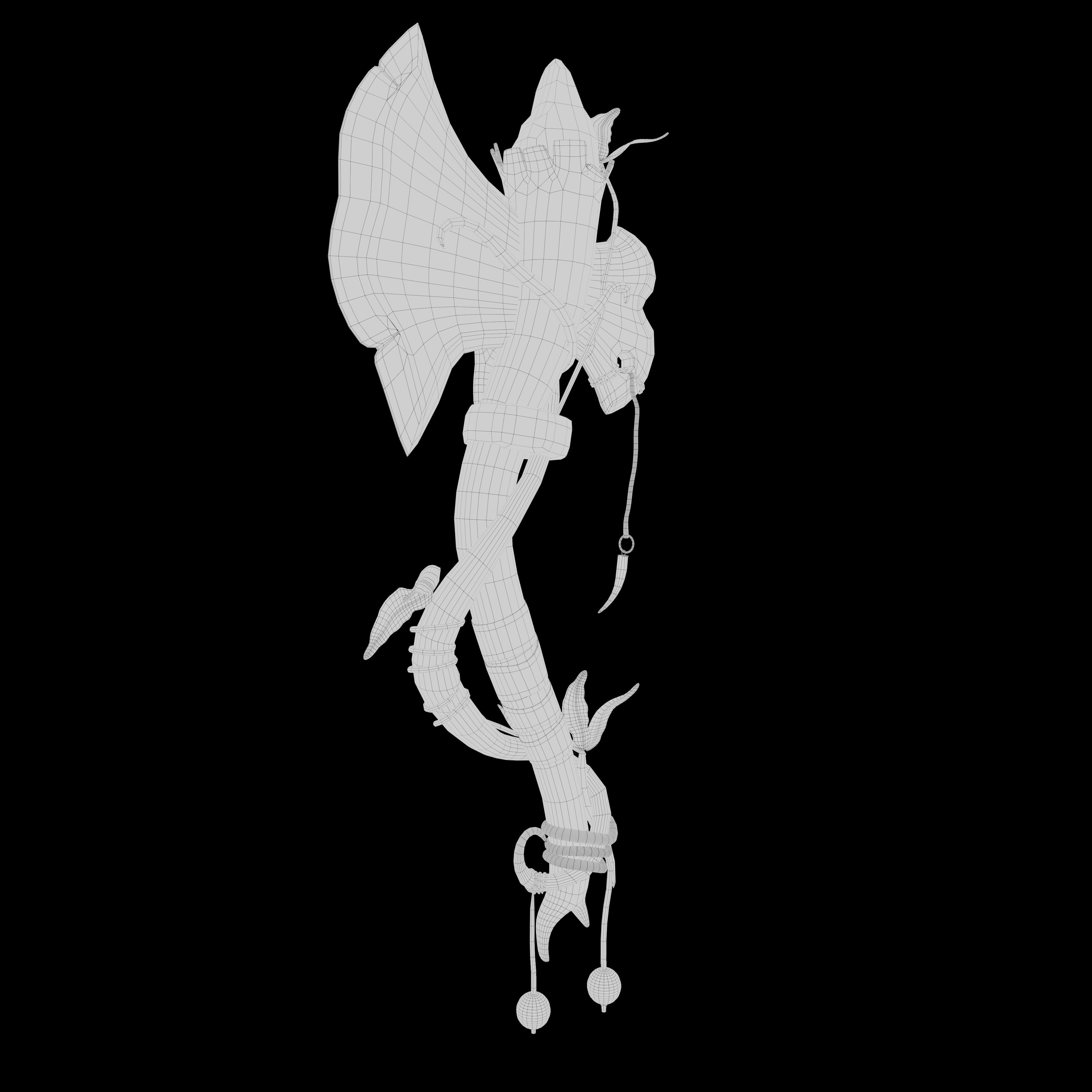 stylized 3D axe Low-poly 3D model_20