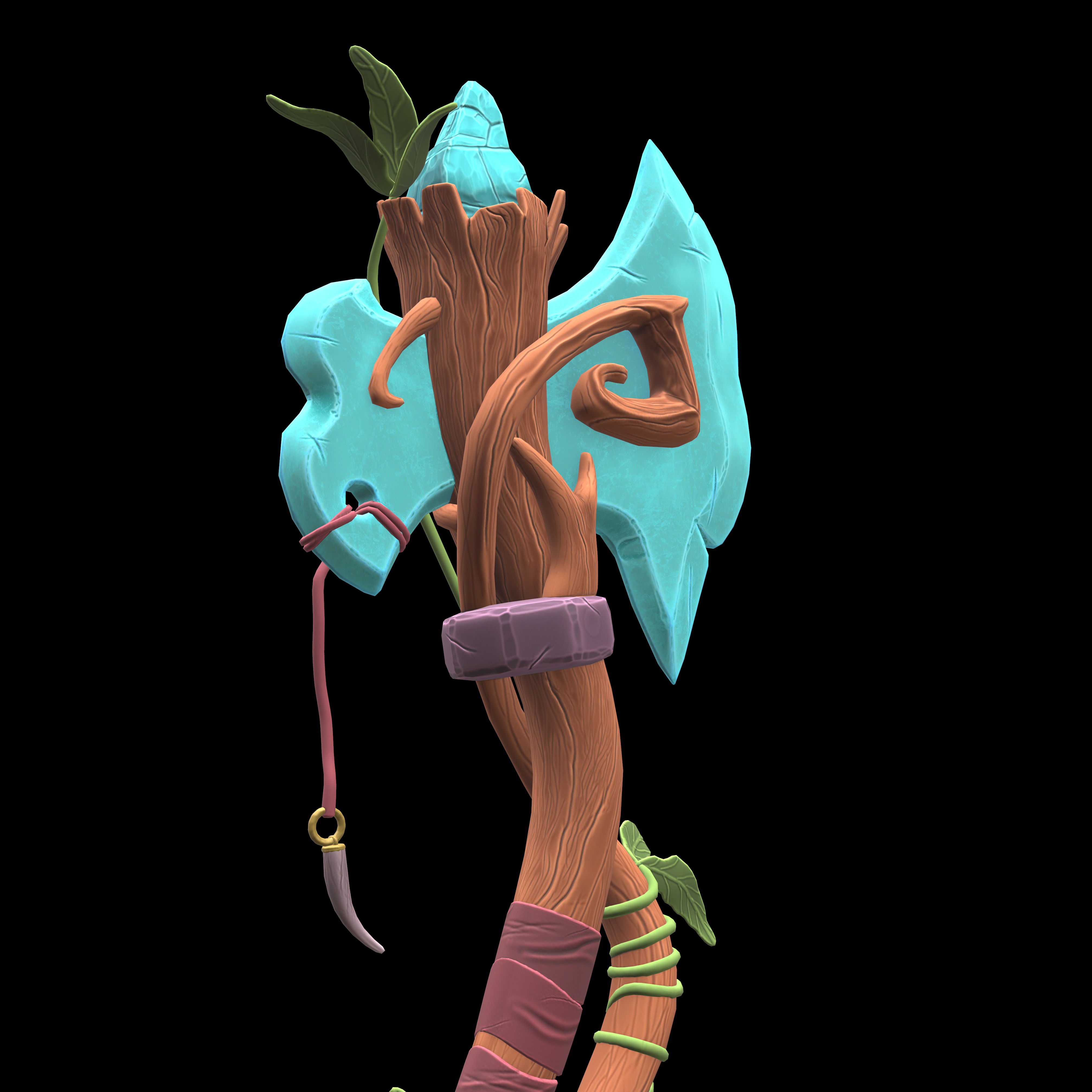 stylized 3D axe Low-poly 3D model_6