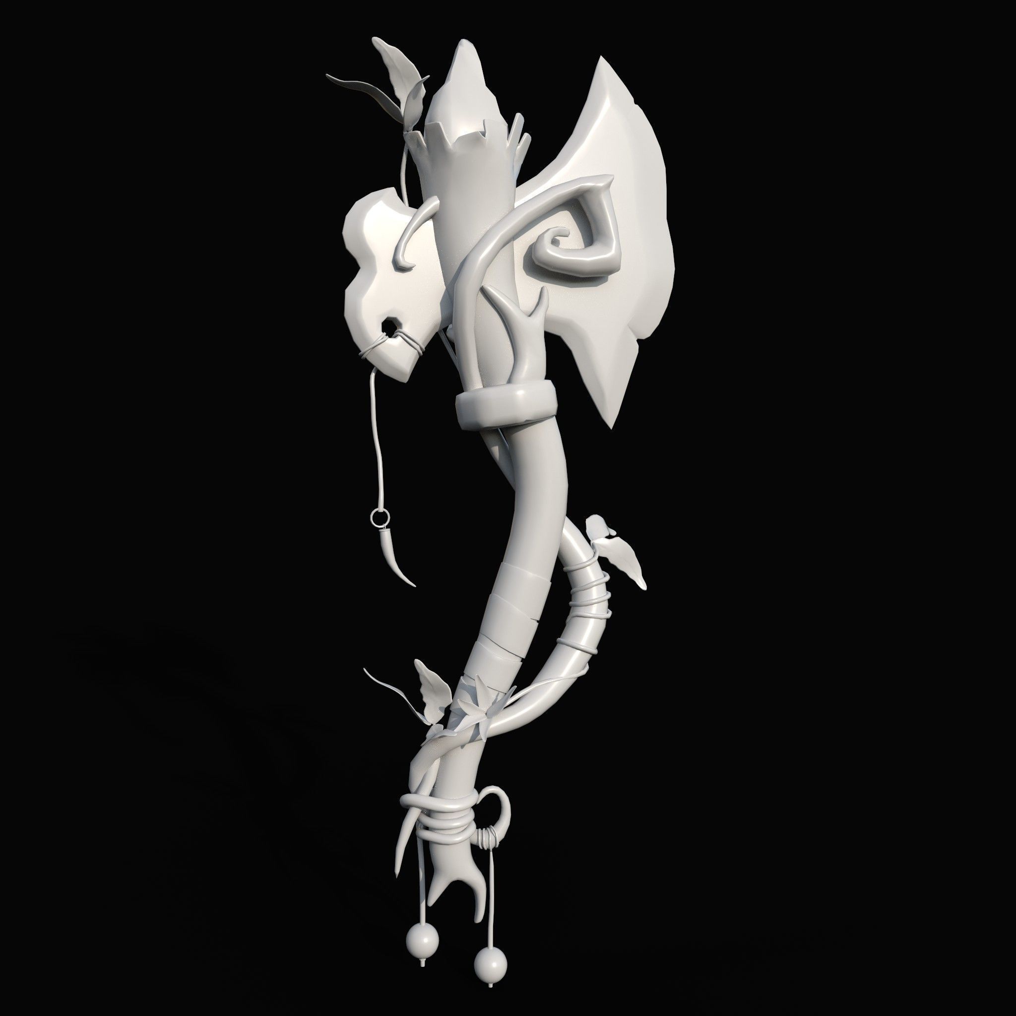 stylized 3D axe Low-poly 3D model_13