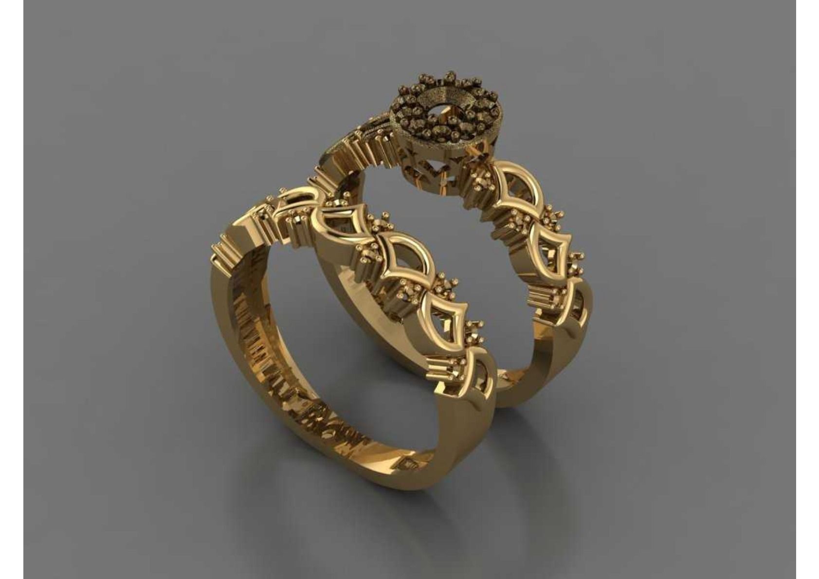  Twins Ring 3D print model_7