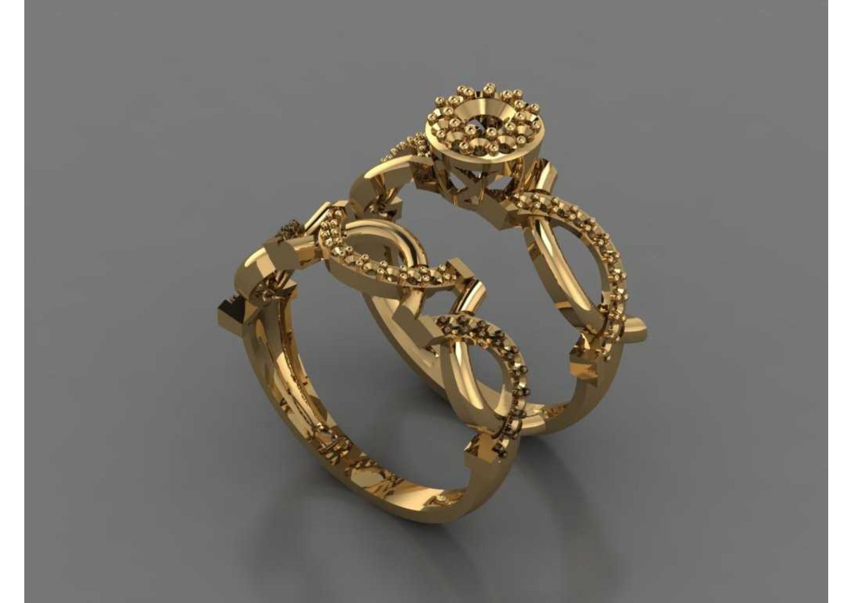  Twins Ring 3D print model_5
