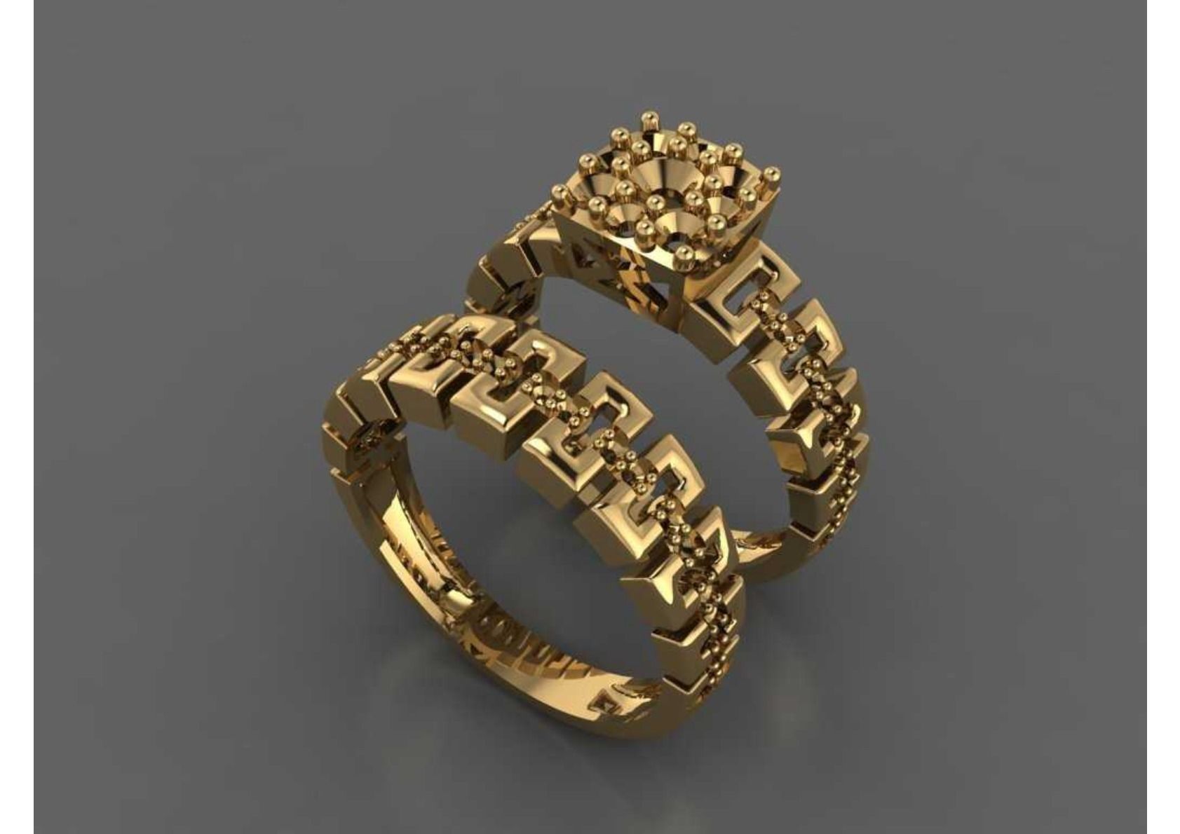  Twins Ring 3D print model_11