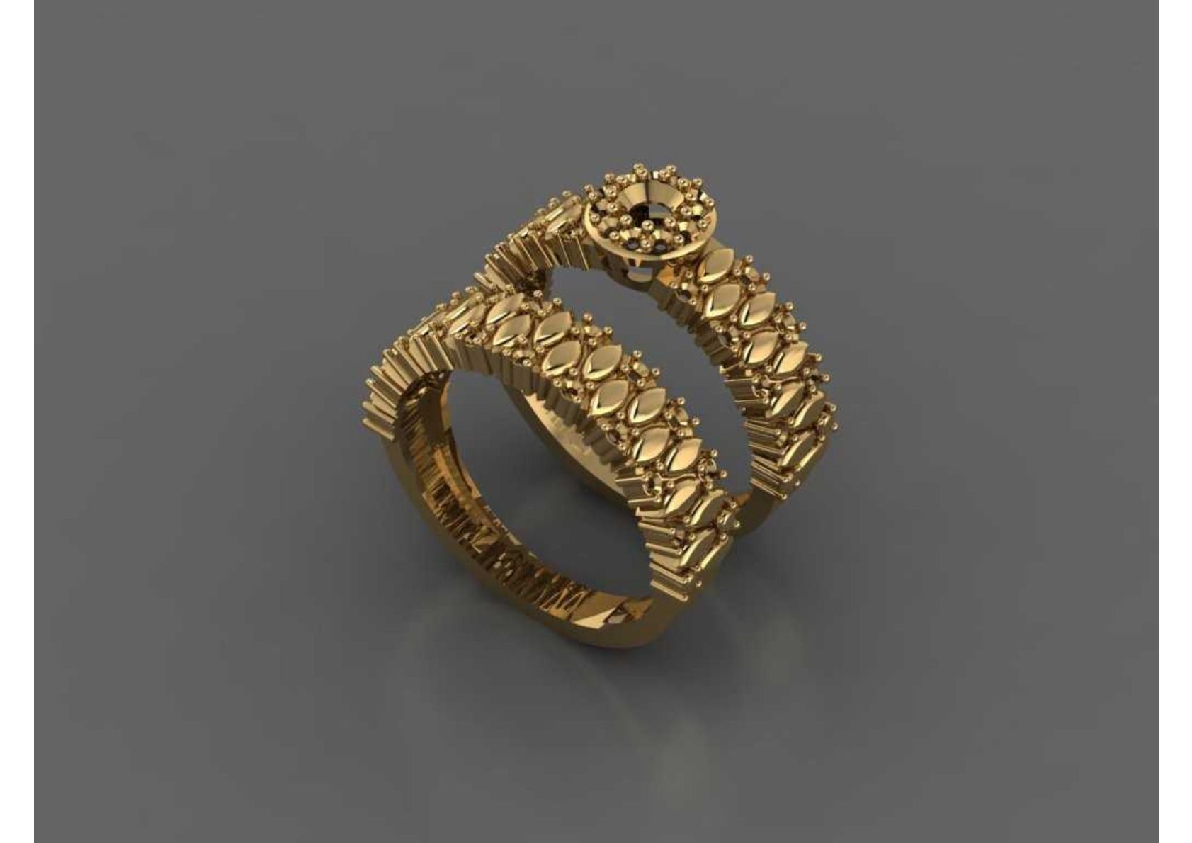  Twins Ring 3D print model_3