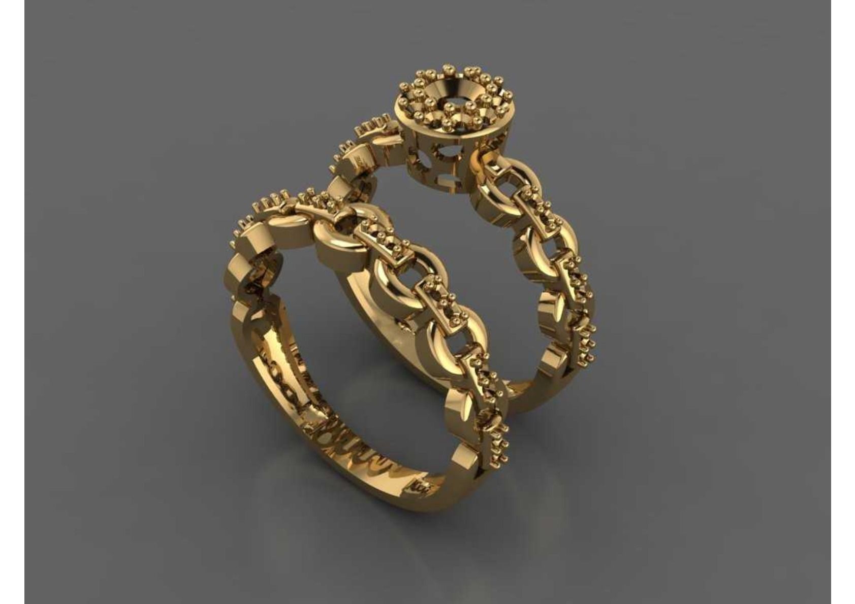  Twins Ring 3D print model_9