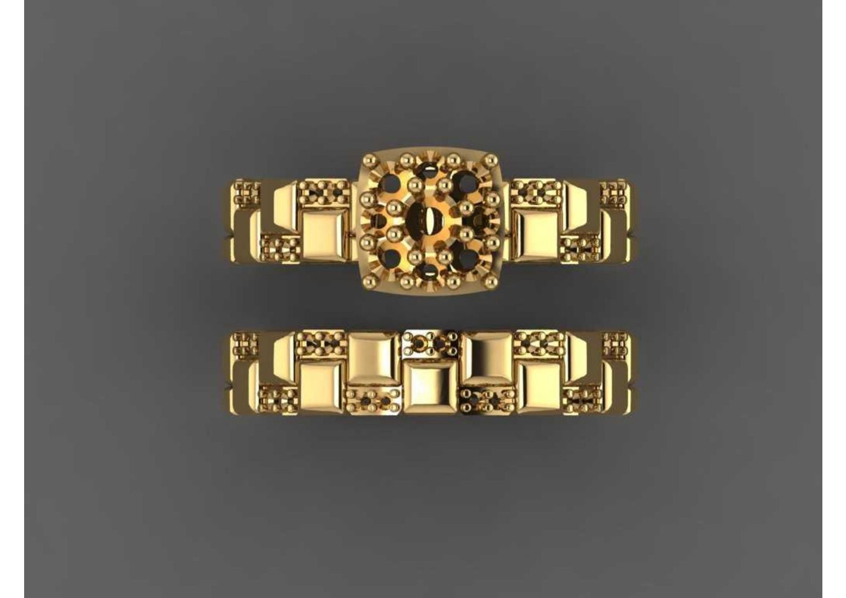  Twins Ring 3D print model_14
