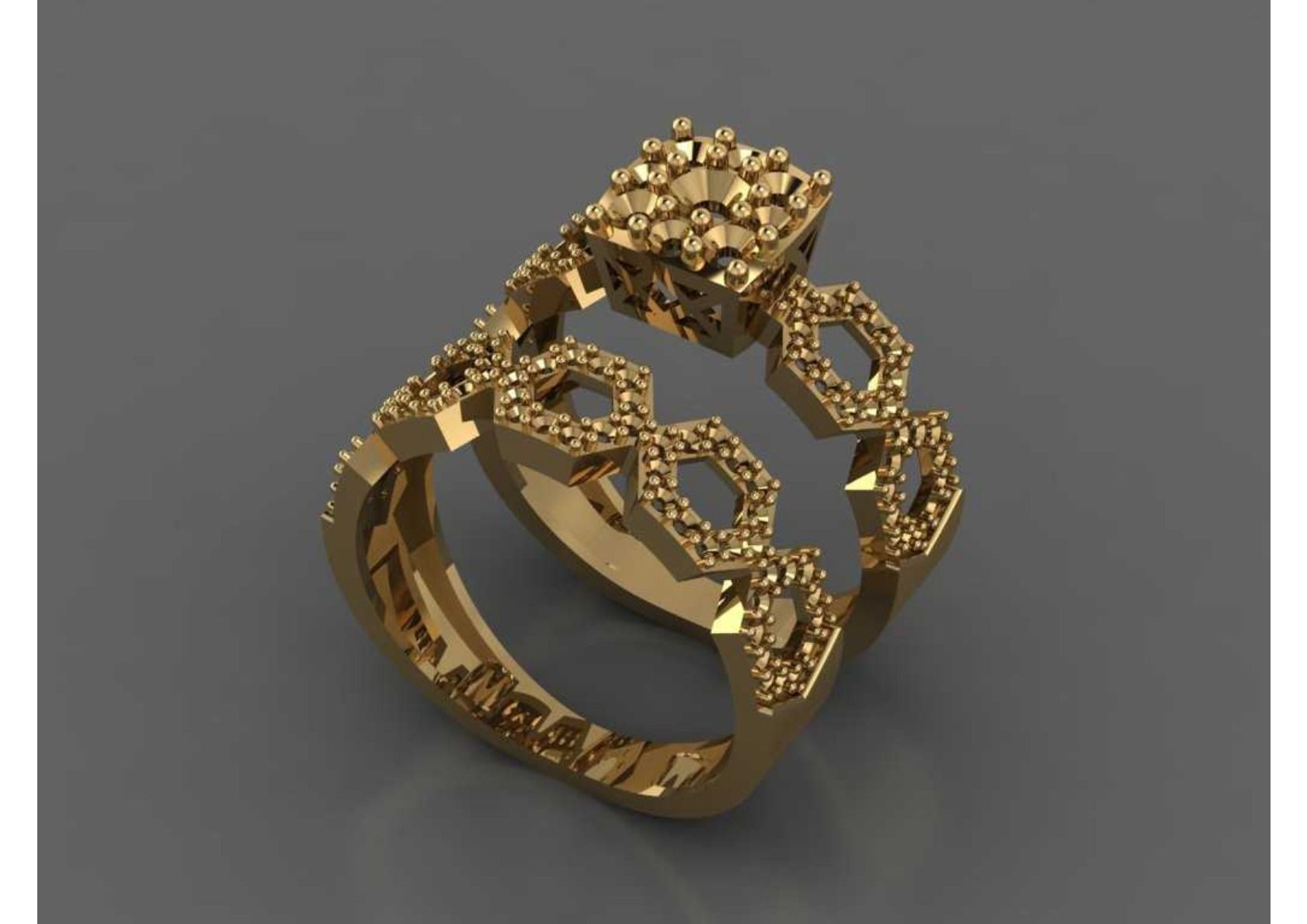  Twins Ring 3D print model_21