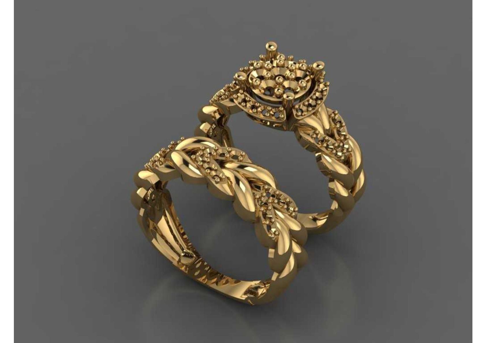  Twins Ring 3D print model_2