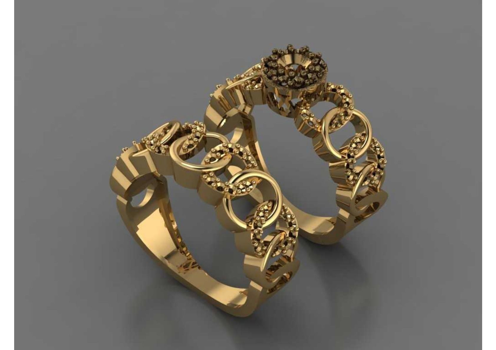  Twins Ring 3D print model_4