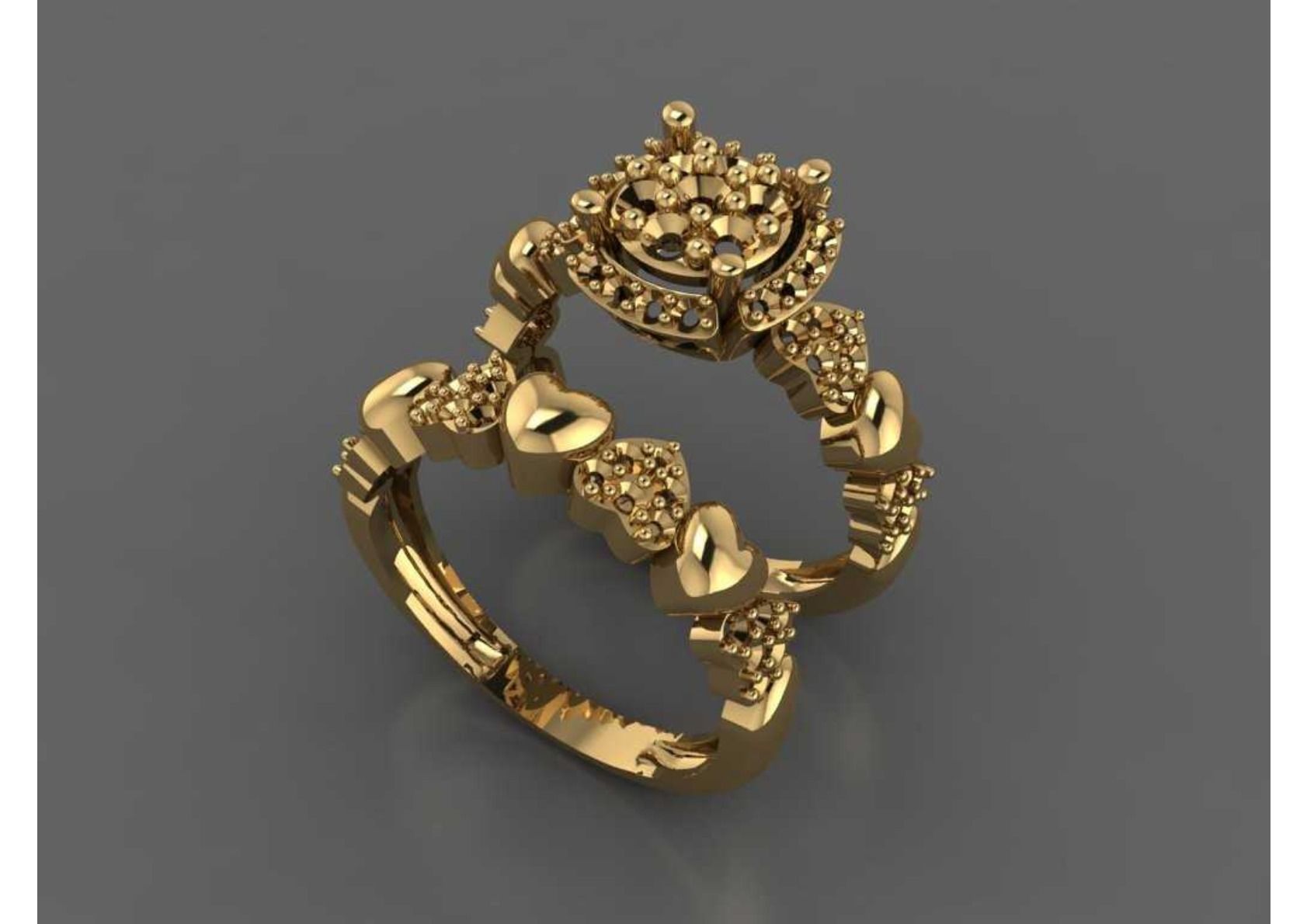  Twins Ring 3D print model_1