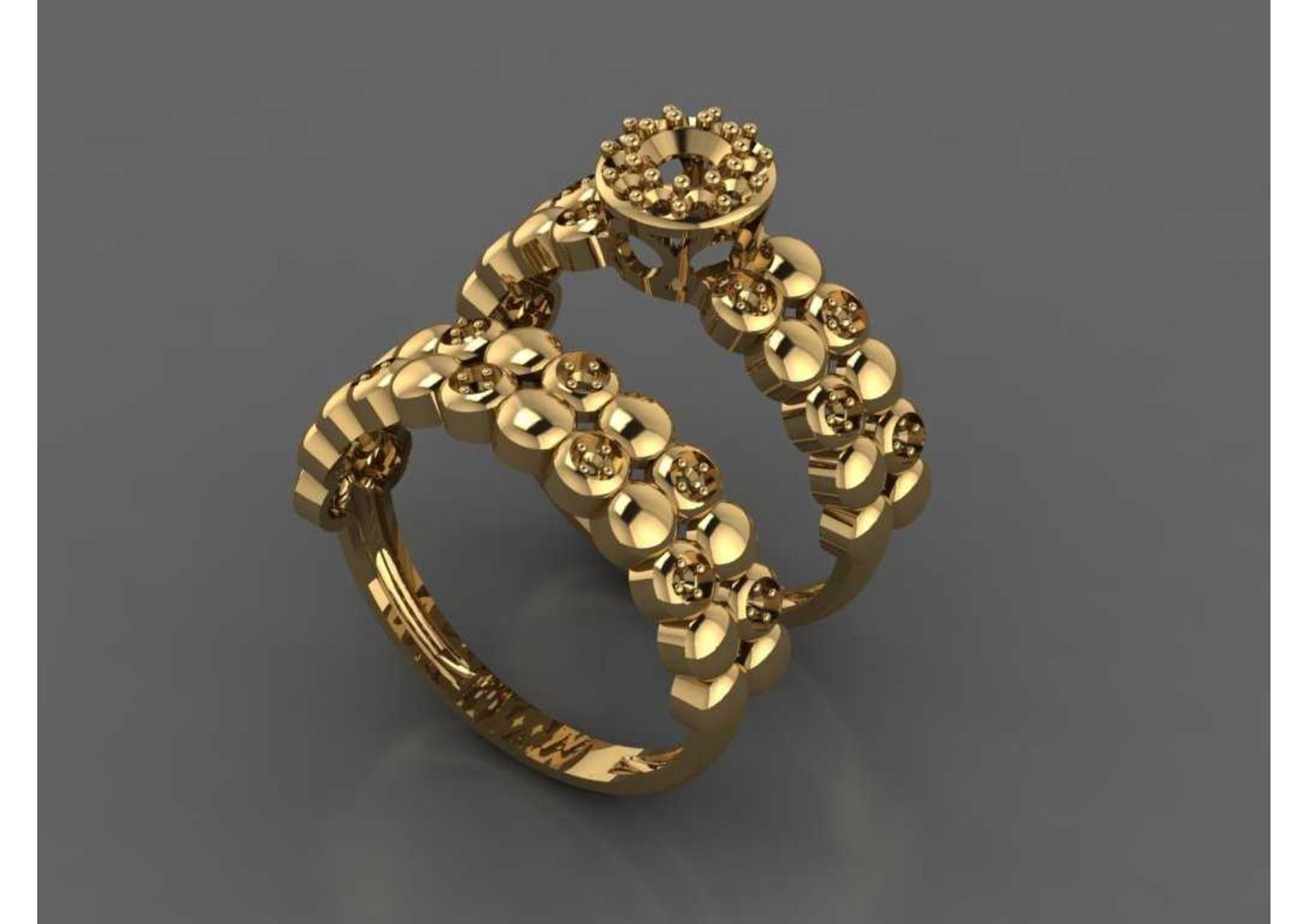  Twins Ring 3D print model_6