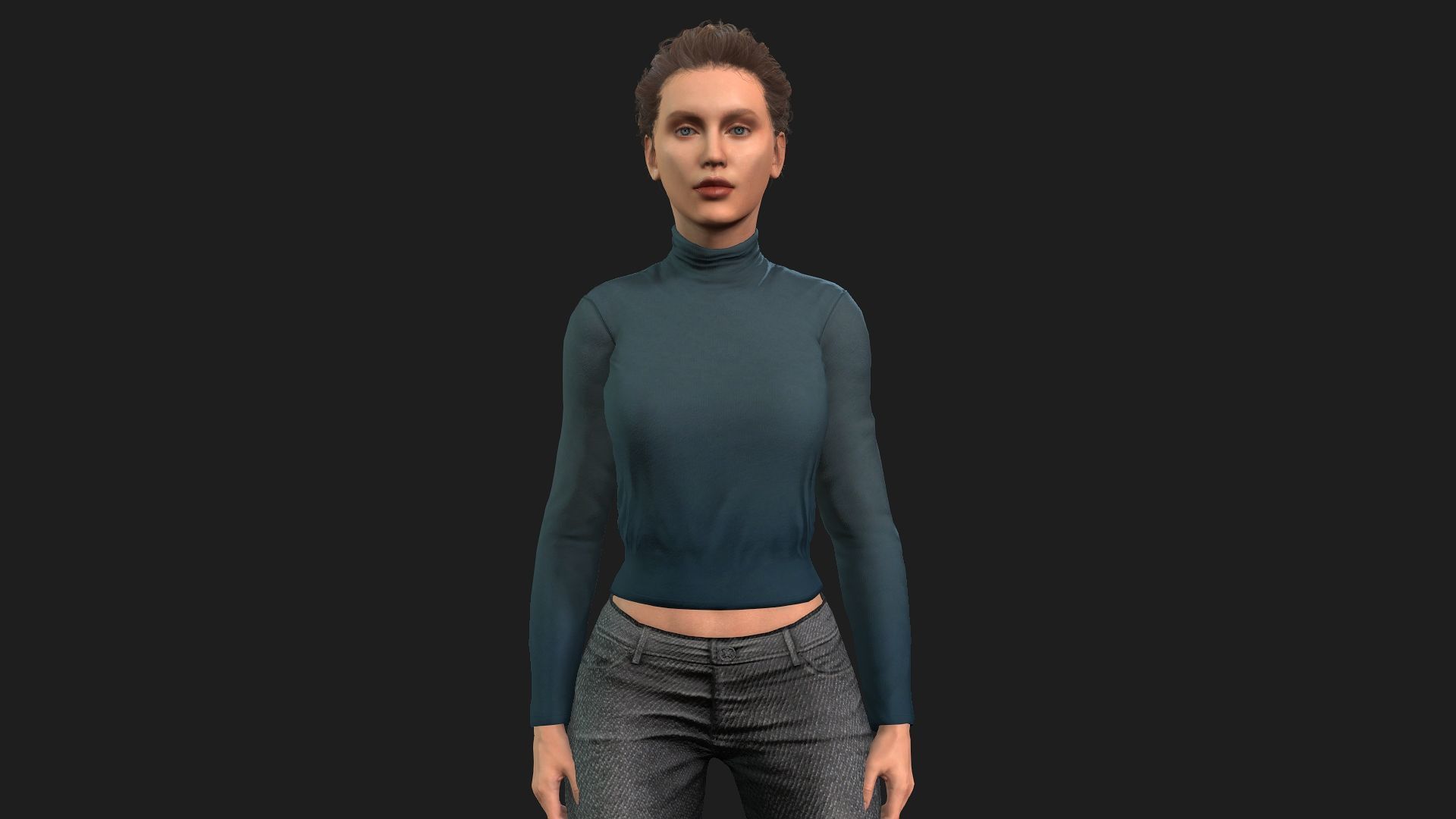 Model of a Realistic Woman for Games Animation and Renderings 3D model_1