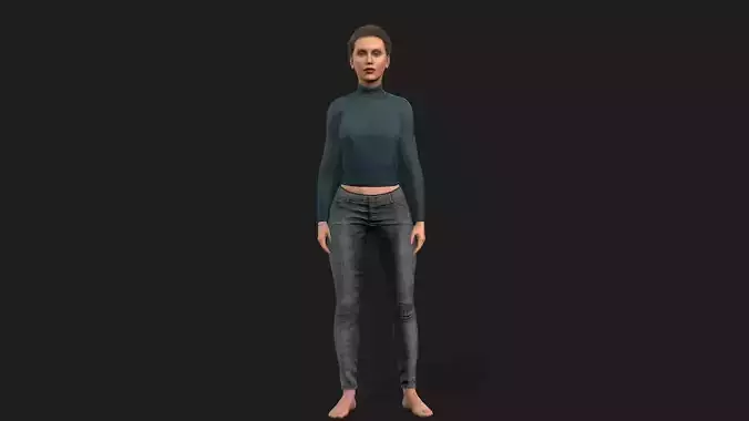 Model of a Realistic Woman for Games Animation and Renderings 3D model