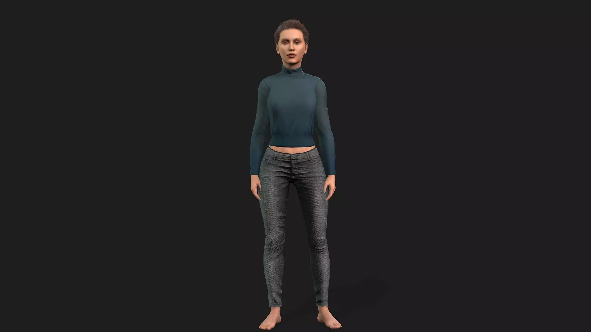 Model of a Realistic Woman for Games Animation and Renderings 3D model_0