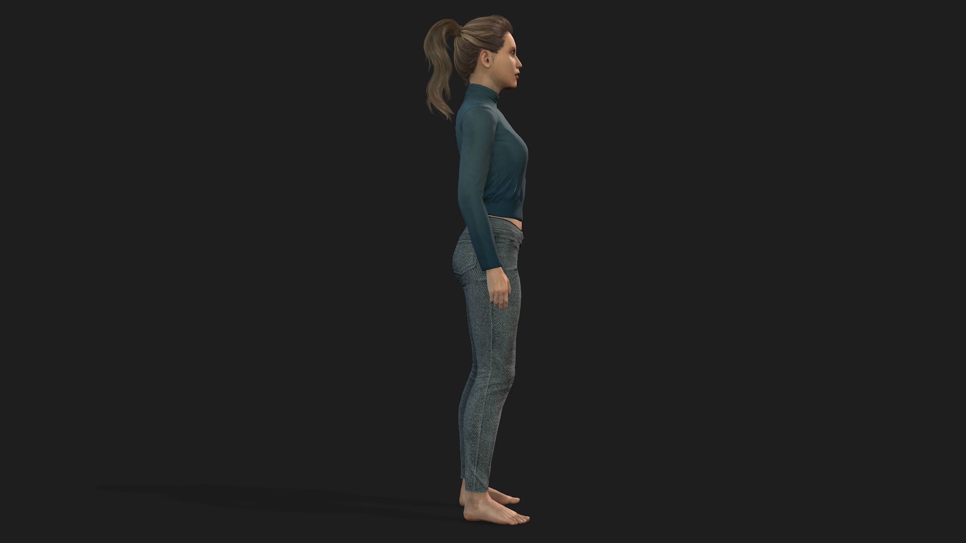 Model of a Realistic Woman for Games Animation and Renderings 3D model_4