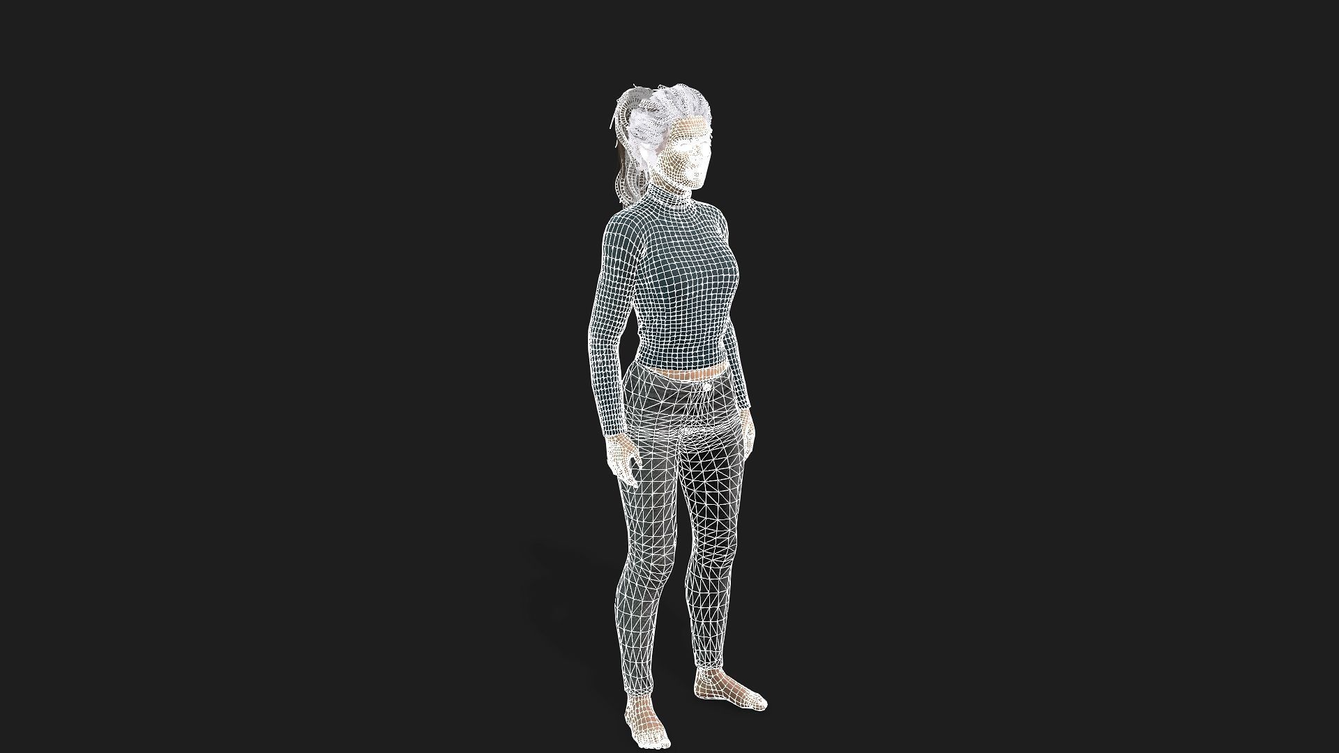 Model of a Realistic Woman for Games Animation and Renderings 3D model_21