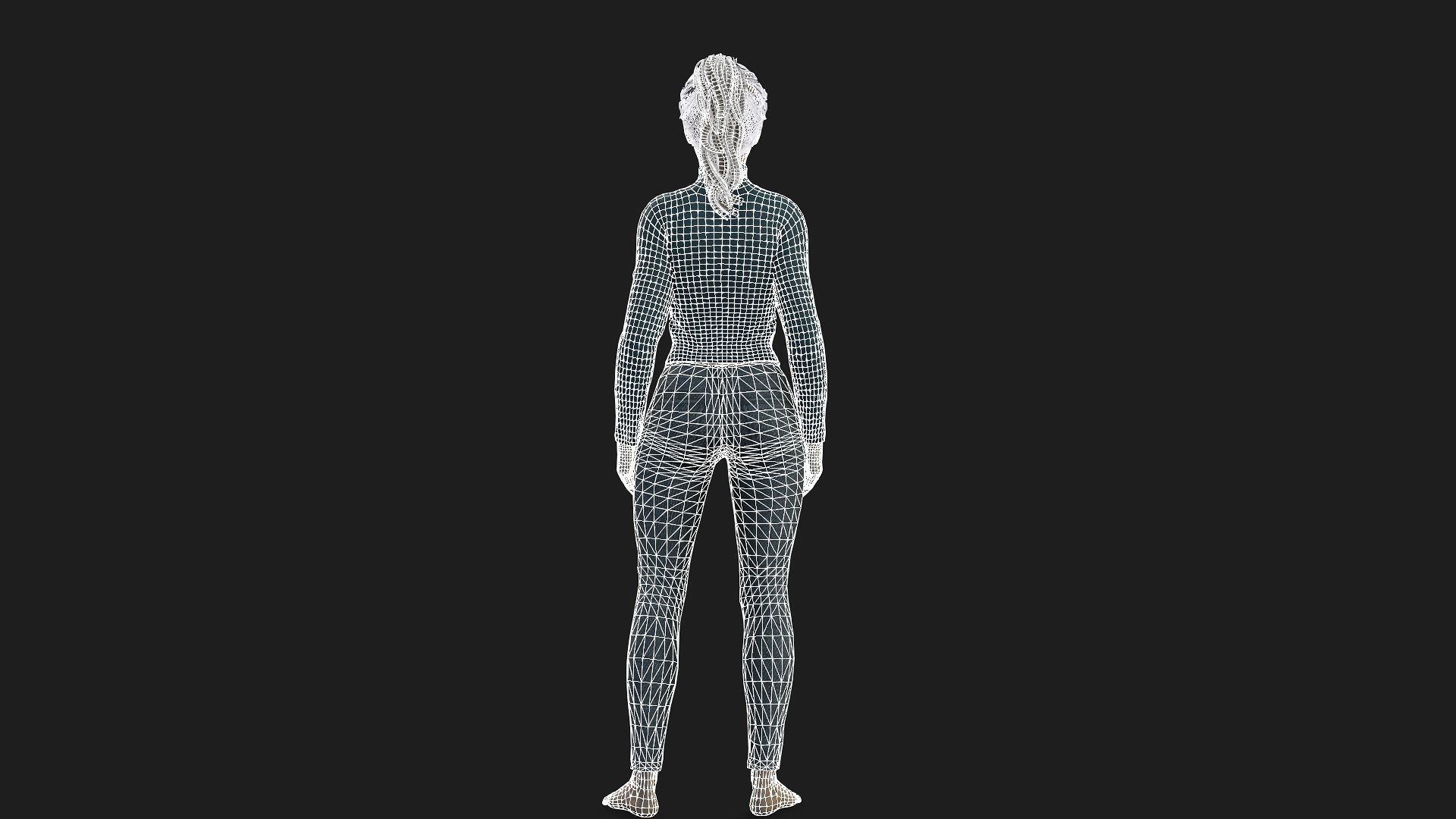 Model of a Realistic Woman for Games Animation and Renderings 3D model_18
