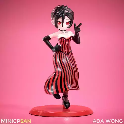 Mini Ada Wong Dress Outfit 03 - Resident Evil Game Figure 3D print model