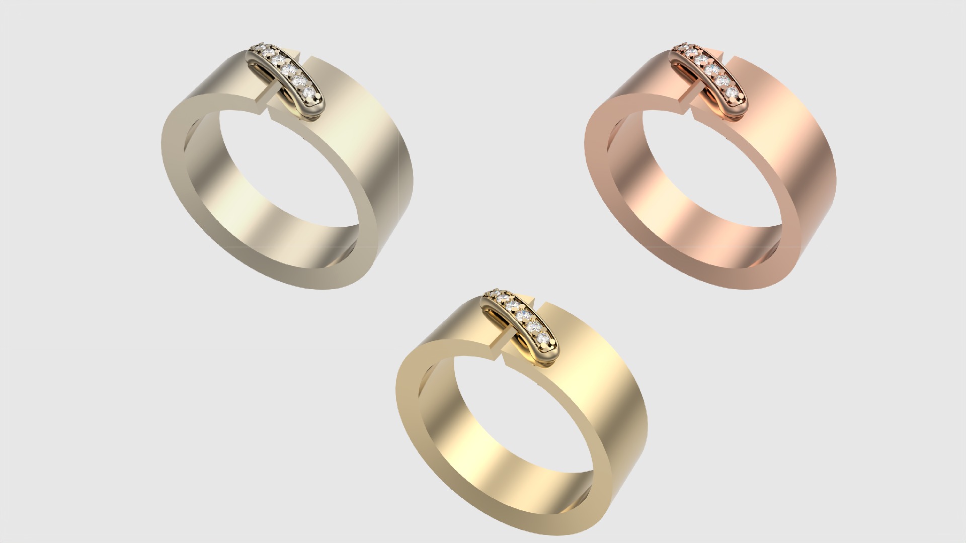 Modern Curved Accent Ring JDBCo 3D print model_2