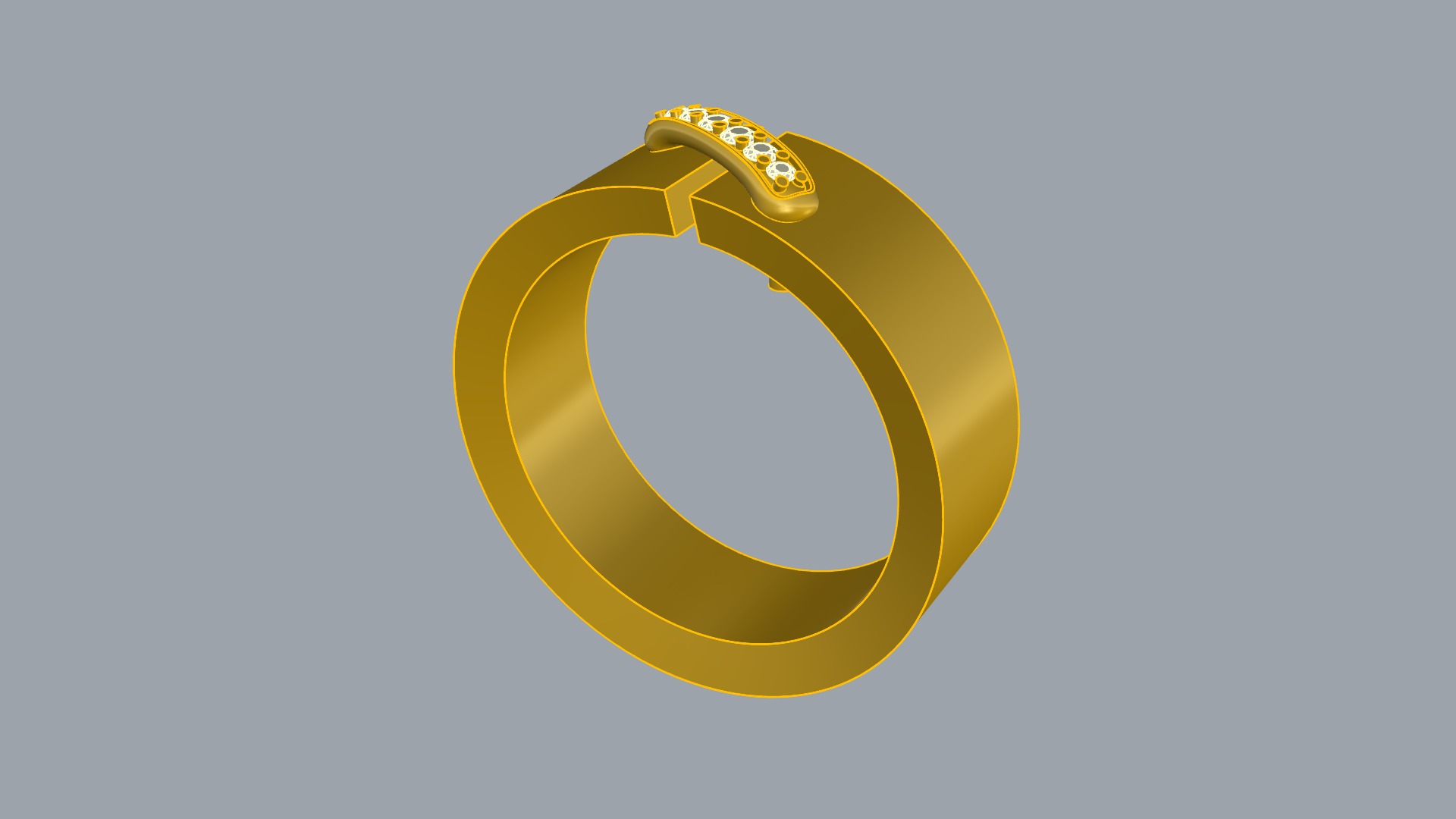 Modern Curved Accent Ring JDBCo 3D print model_7