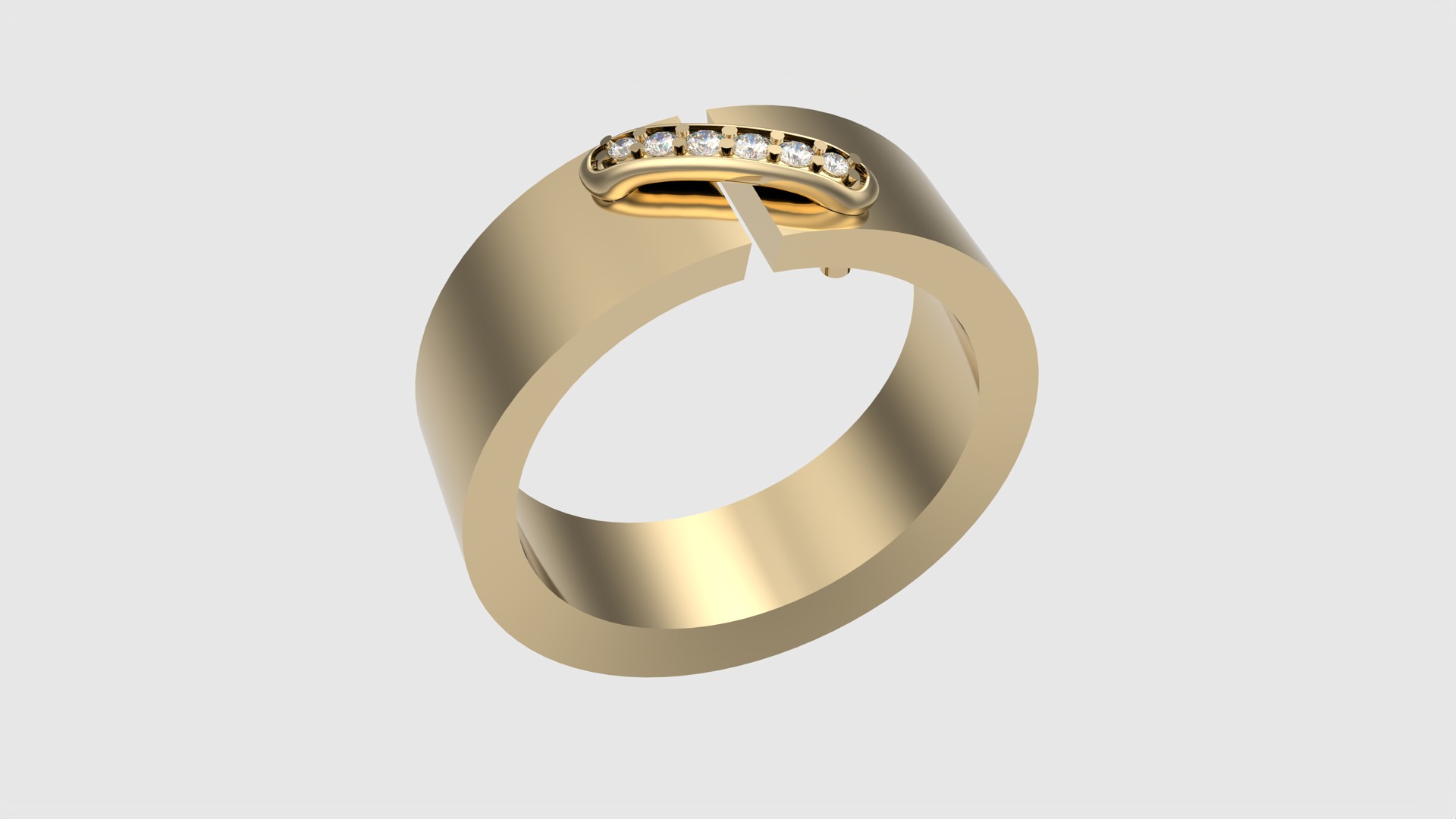 Modern Curved Accent Ring JDBCo 3D print model_24