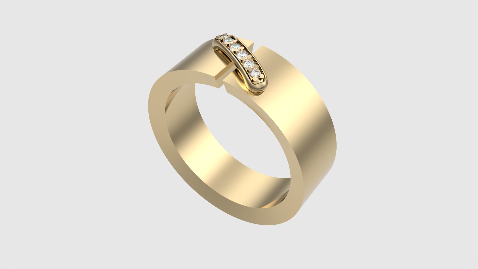 Modern Curved Accent Ring JDBCo 3D print model_29