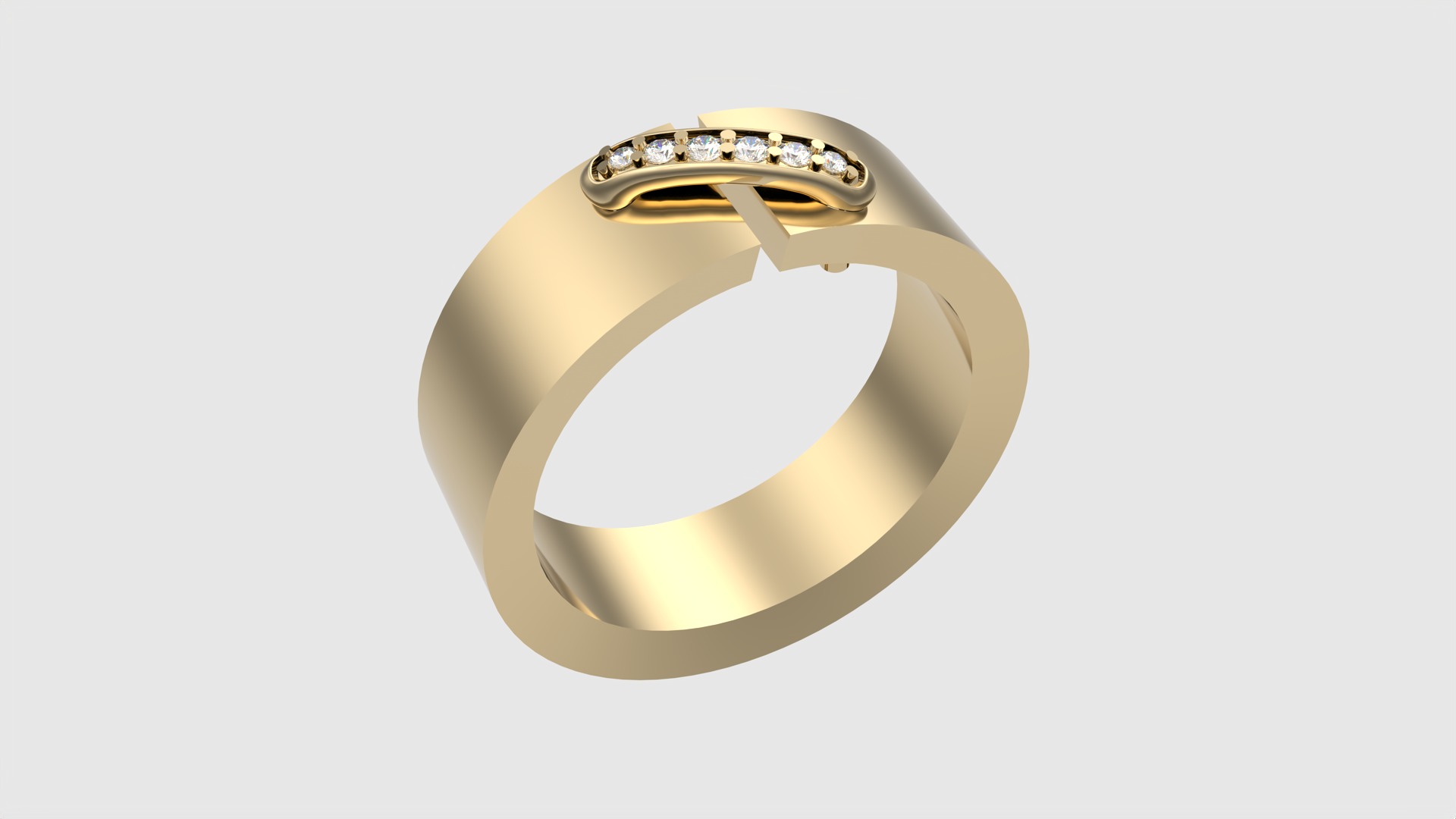 Modern Curved Accent Ring JDBCo 3D print model_17