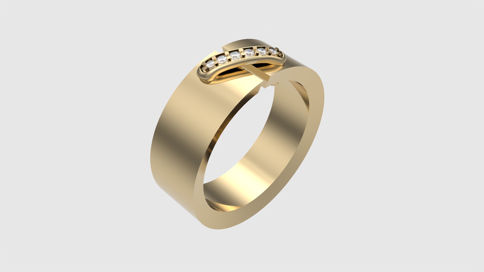 Modern Curved Accent Ring JDBCo 3D print model_25