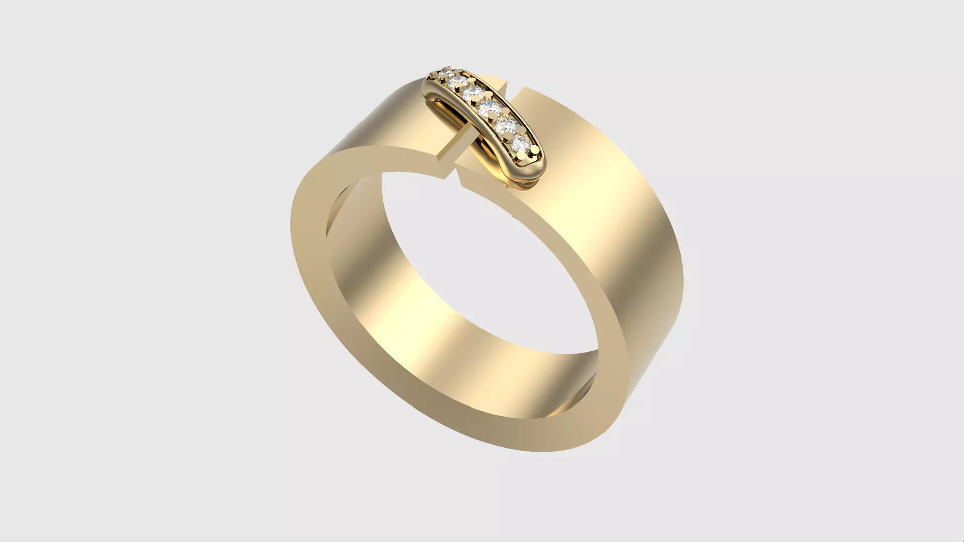 Modern Curved Accent Ring JDBCo 3D print model_0