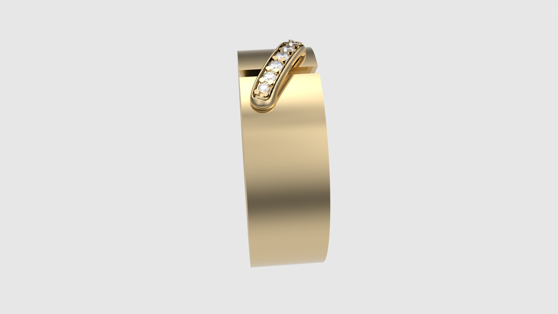 Modern Curved Accent Ring JDBCo 3D print model_27