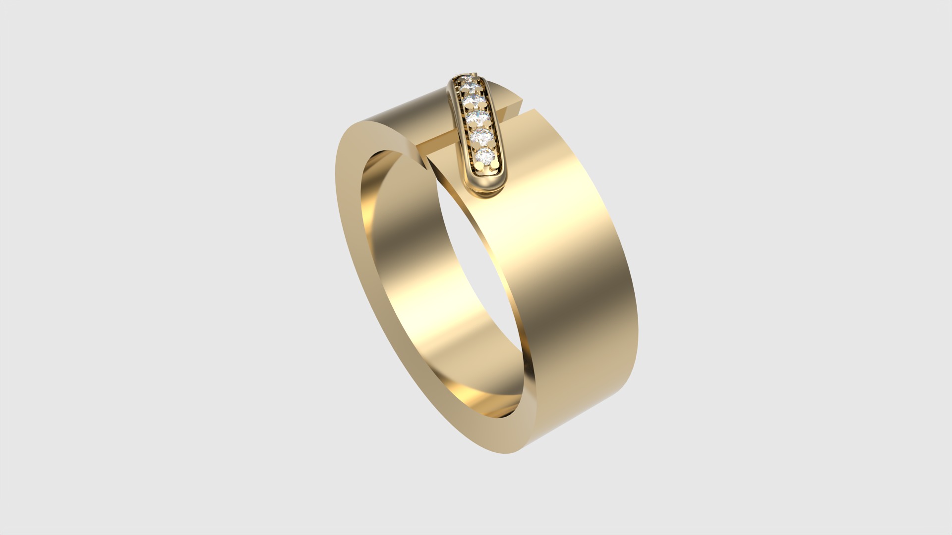 Modern Curved Accent Ring JDBCo 3D print model_21