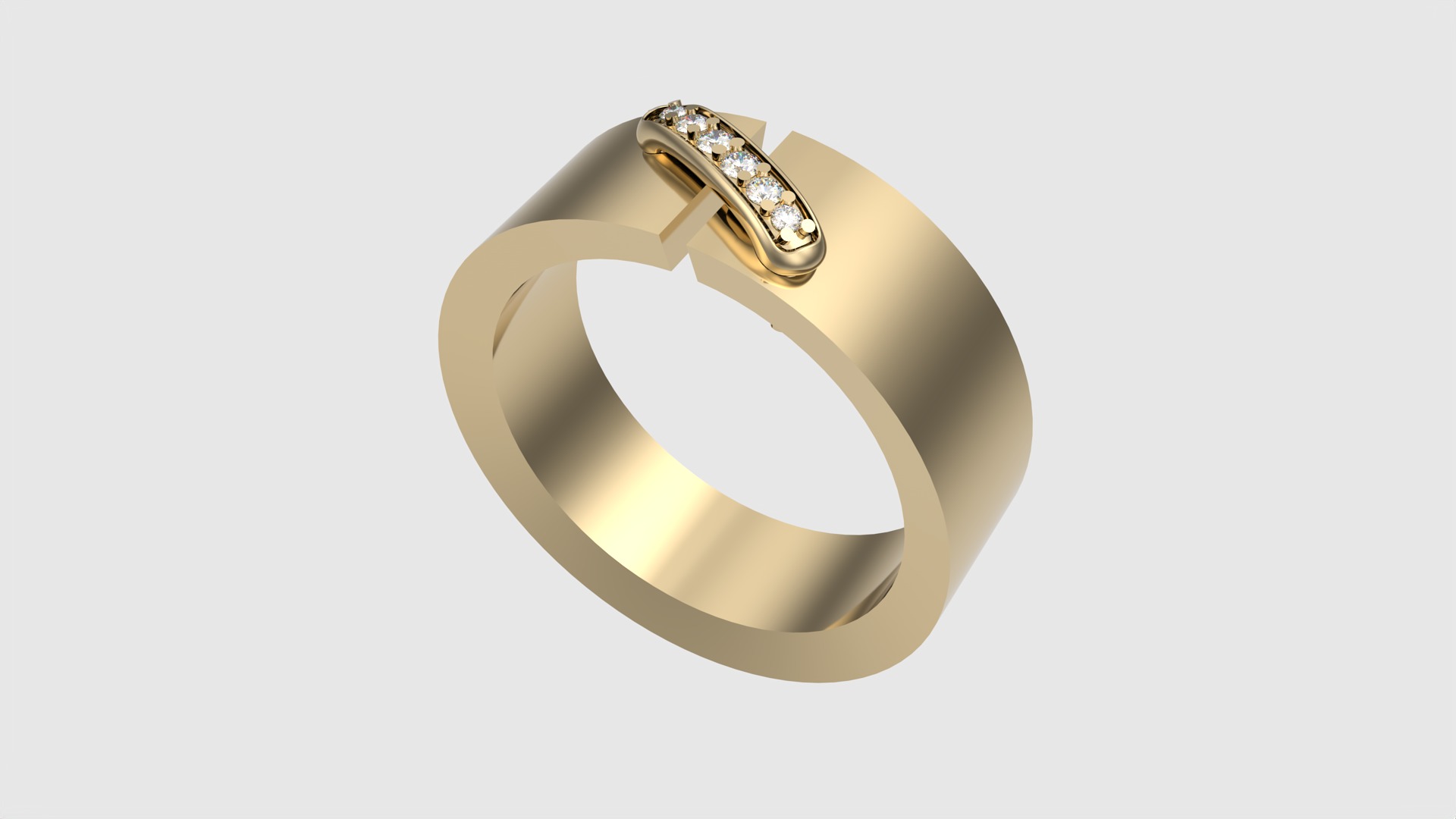 Modern Curved Accent Ring JDBCo 3D print model_22