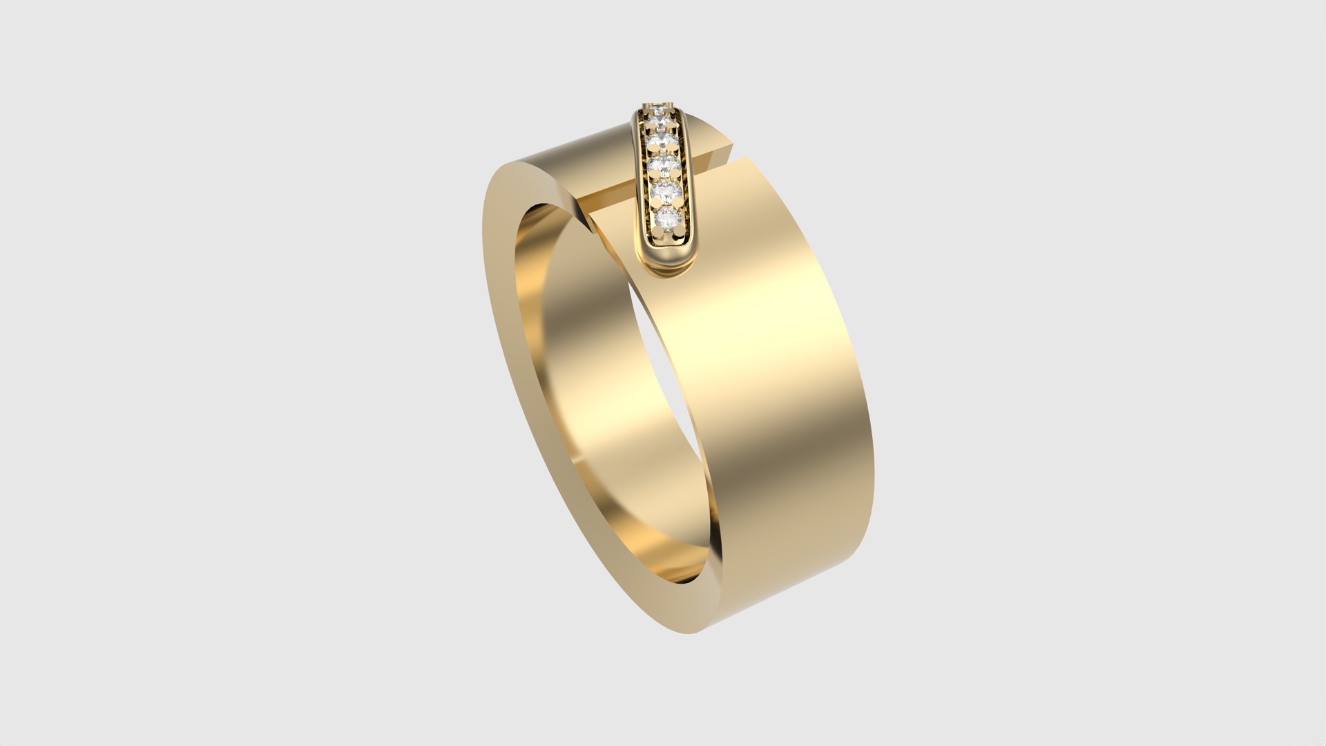Modern Curved Accent Ring JDBCo 3D print model_28