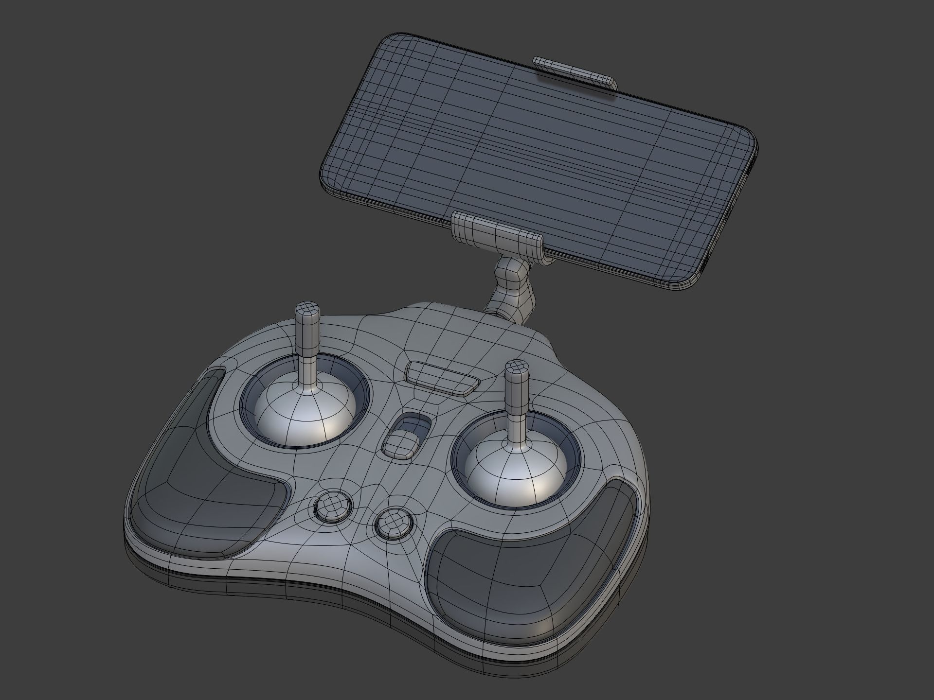 Generic Hexacopter Drone - UAV Quadcopter Controller Camera Hexa Low-poly 3D model_21