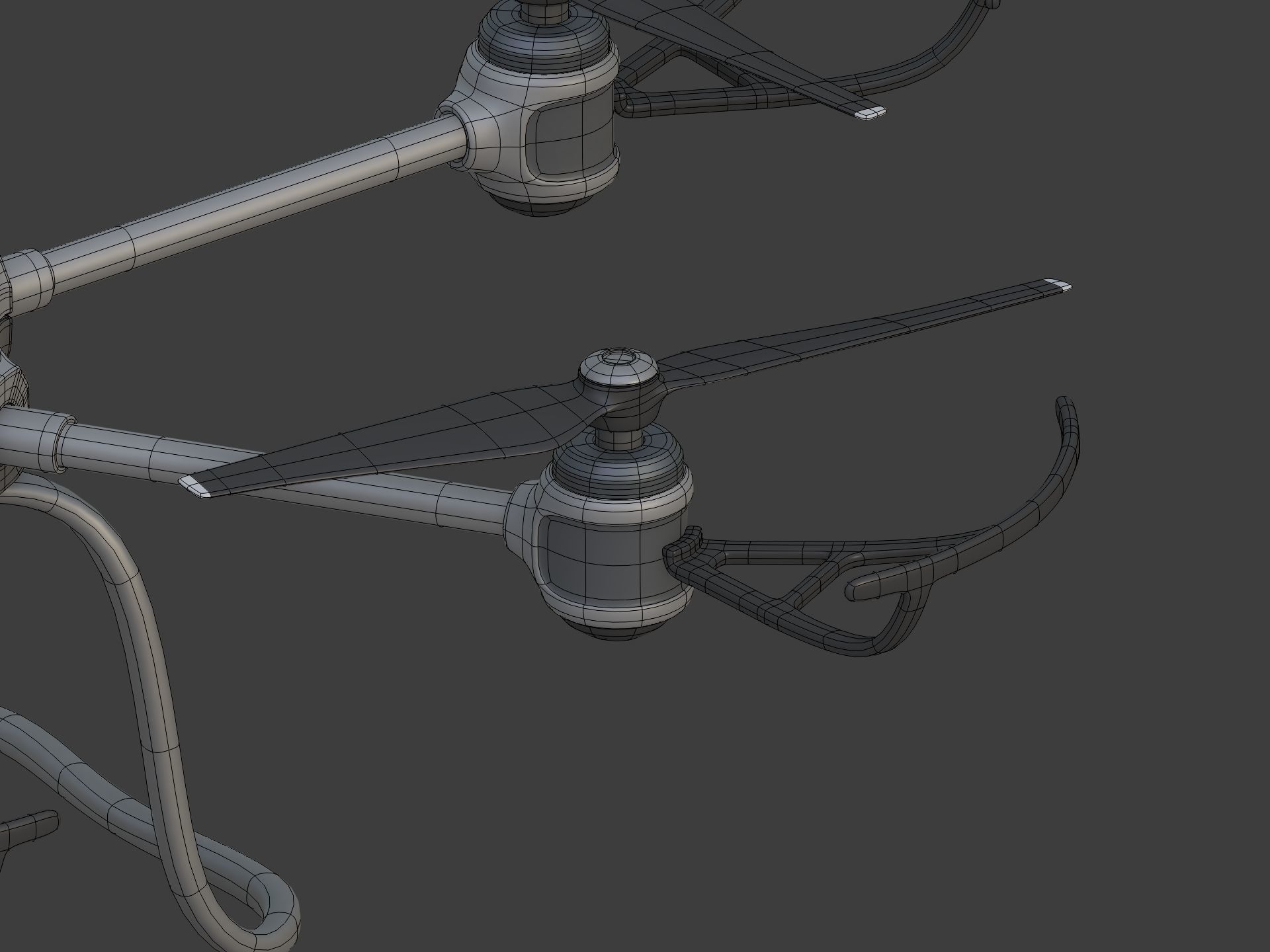 Generic Hexacopter Drone - UAV Quadcopter Controller Camera Hexa Low-poly 3D model_17