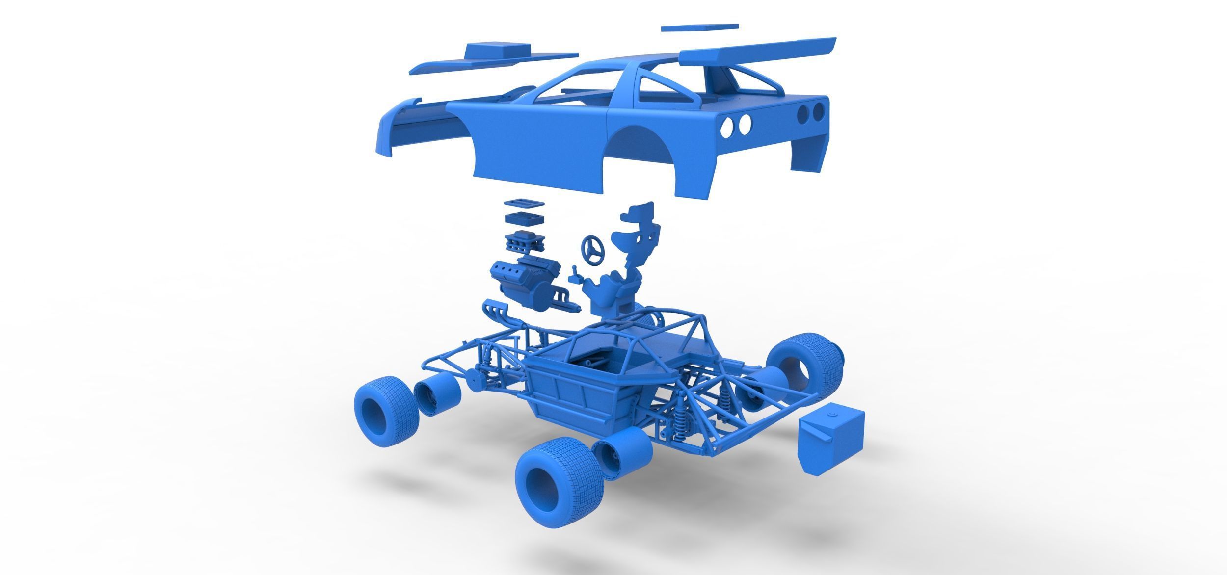 New Zealand Super Saloon race car Scale 1 to 25 3D print model_61