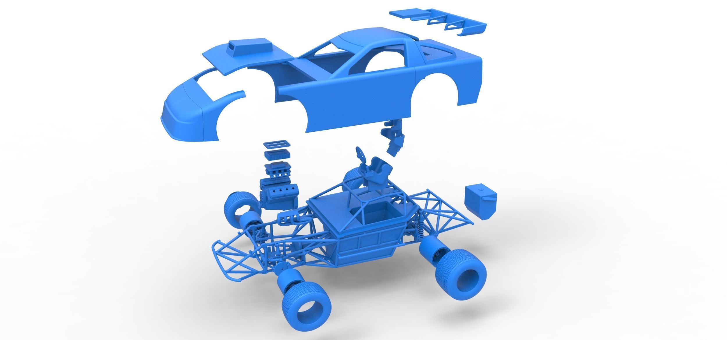 New Zealand Super Saloon race car Scale 1 to 25 3D print model_55