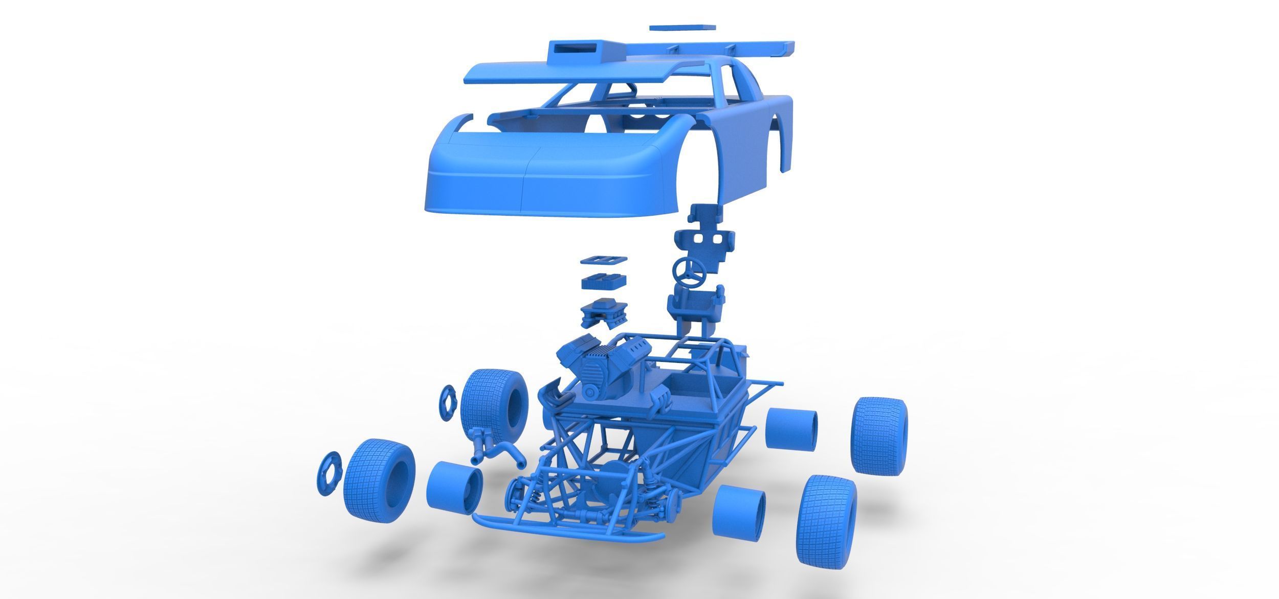 New Zealand Super Saloon race car Scale 1 to 25 3D print model_58