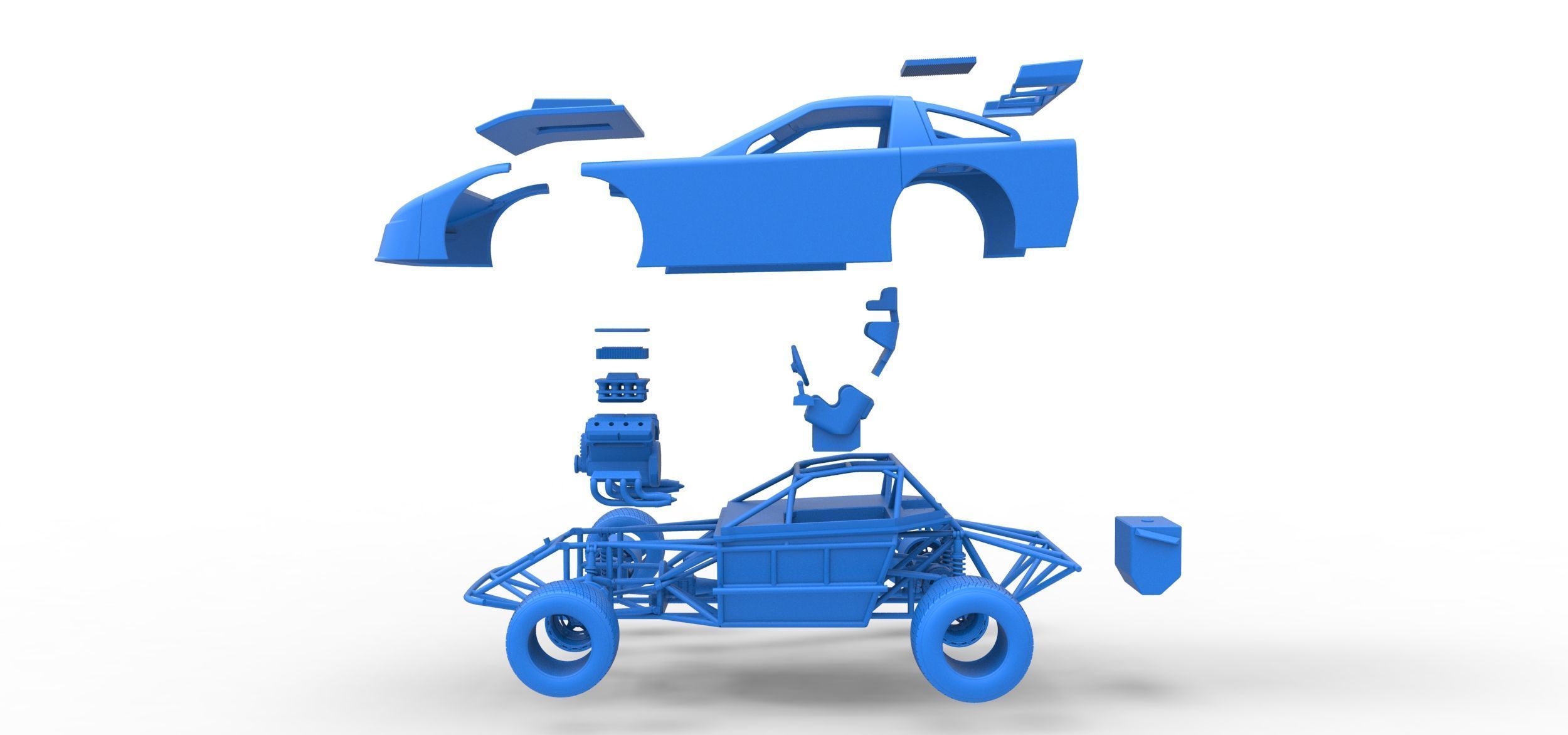 New Zealand Super Saloon race car Scale 1 to 25 3D print model_59